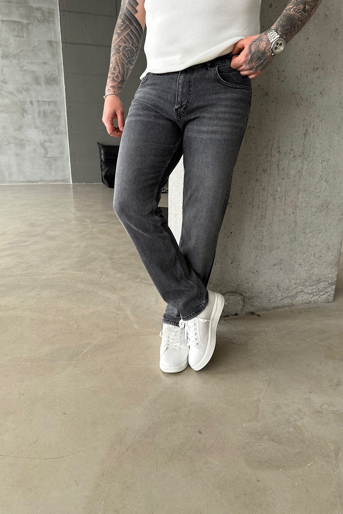 Füme Yıkamalı Regular Fit Jean