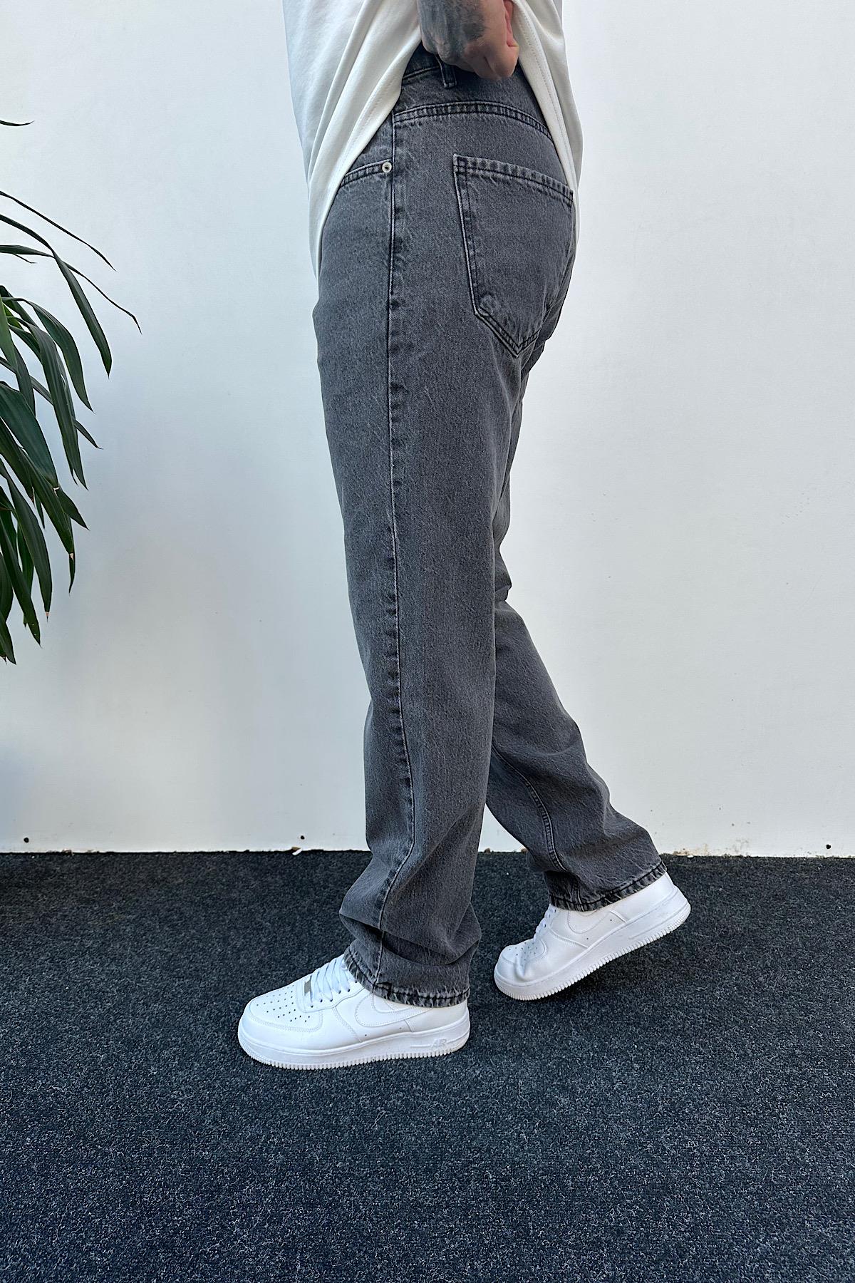 Gri Baggy Kalıp Pantolon