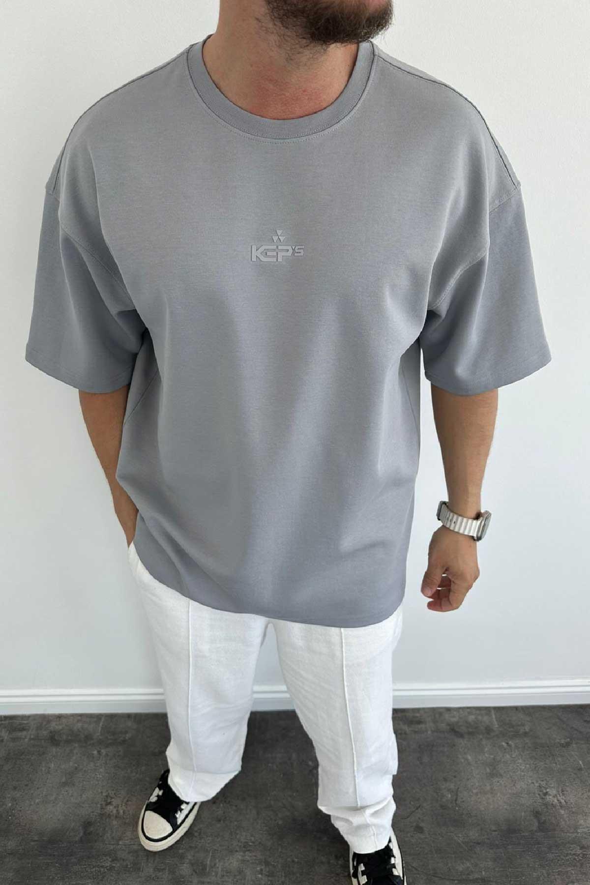 Gri Keps Oversize T-Shirt