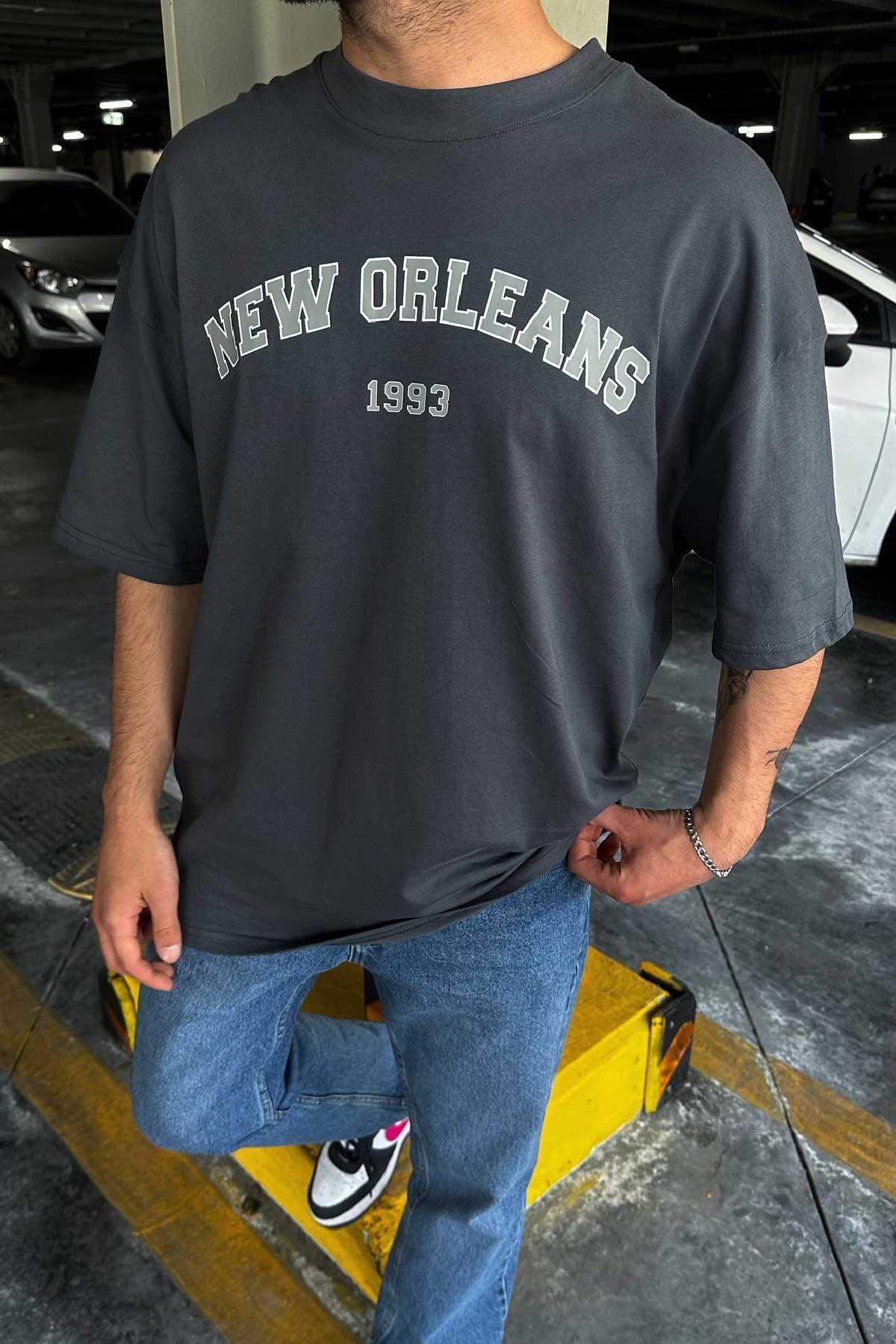 Gri New Orleans Oversize T-Shirt