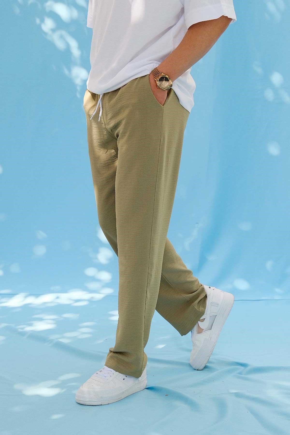 Haki Rahat Kalıp İnce Pantalon