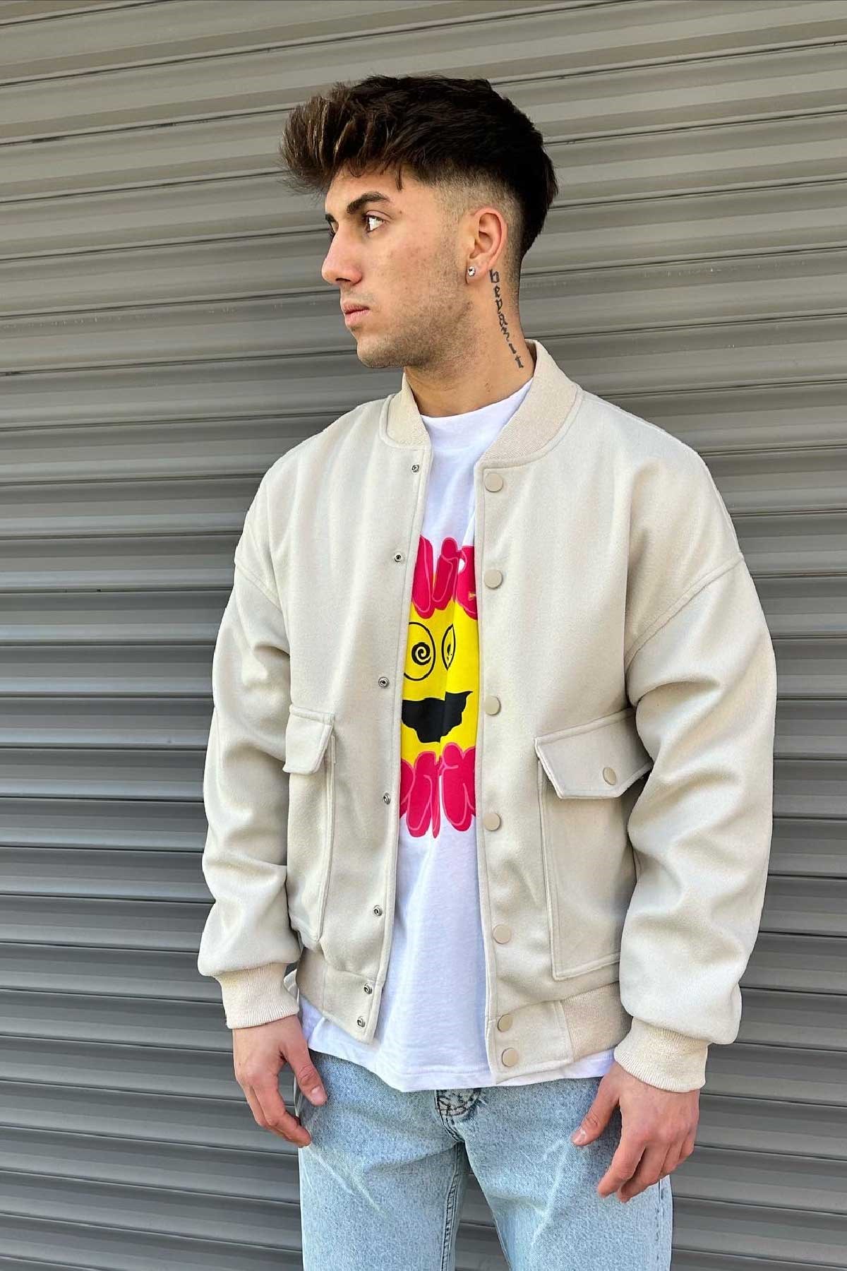 Kaşe Açık Bej Ceket 