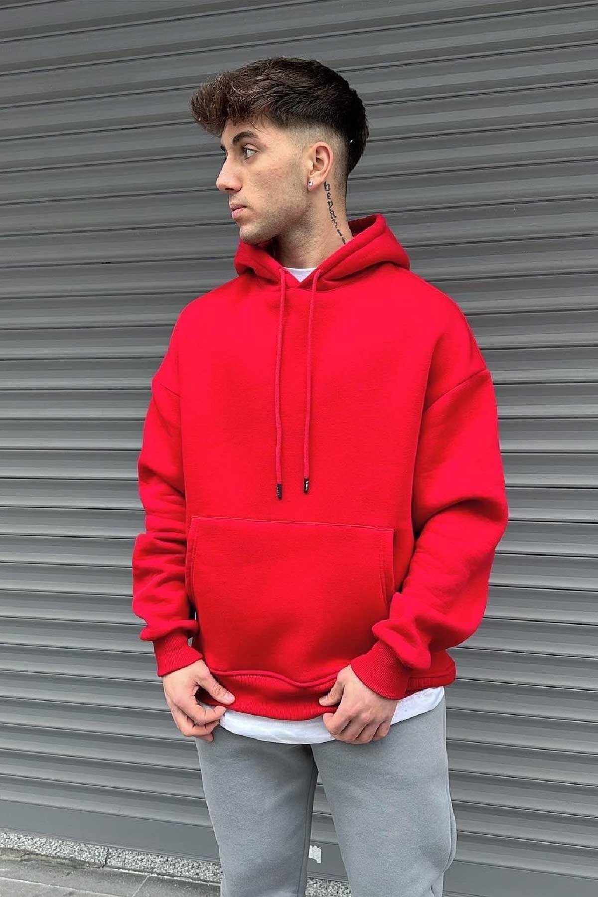 Kırmızı Basic Sweatshirt