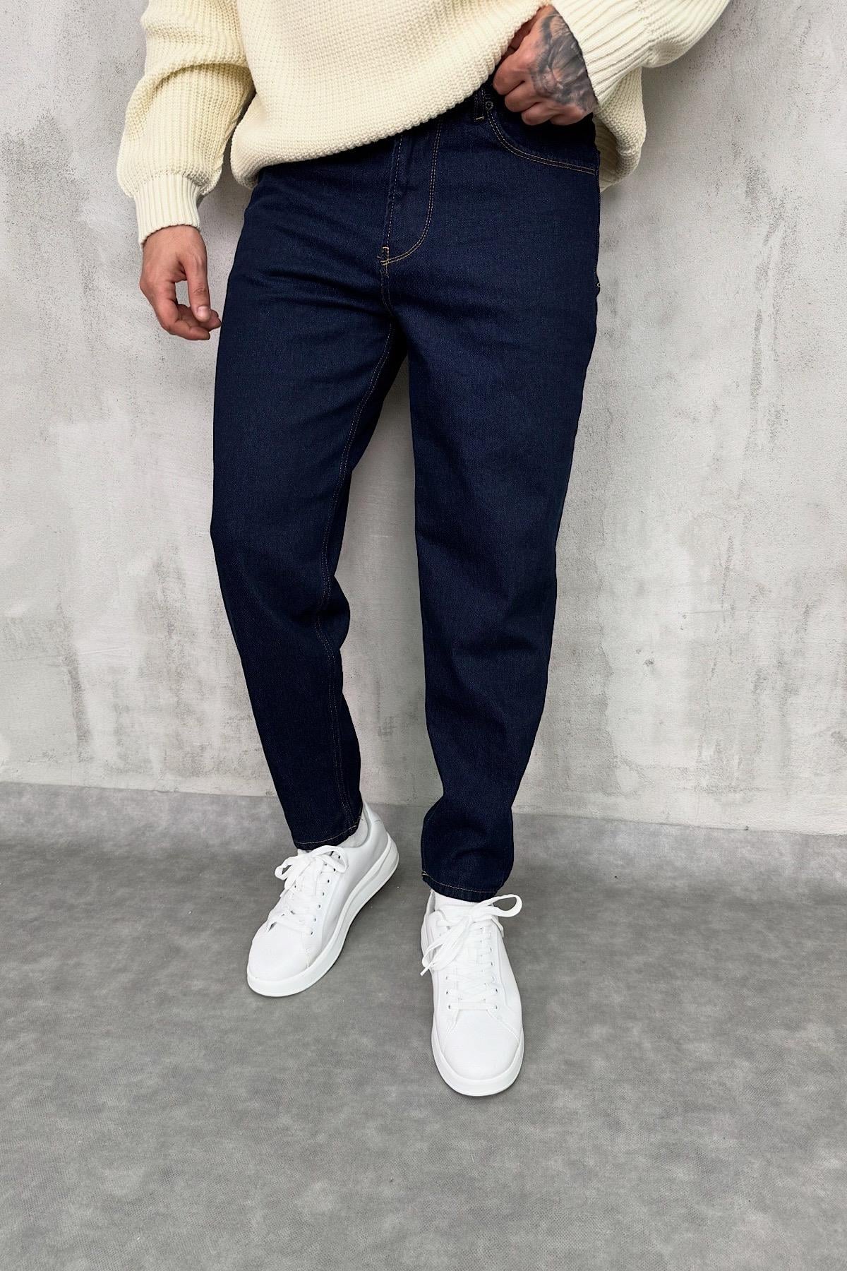 Koyu Lacivert Basic Boyfriend Jean