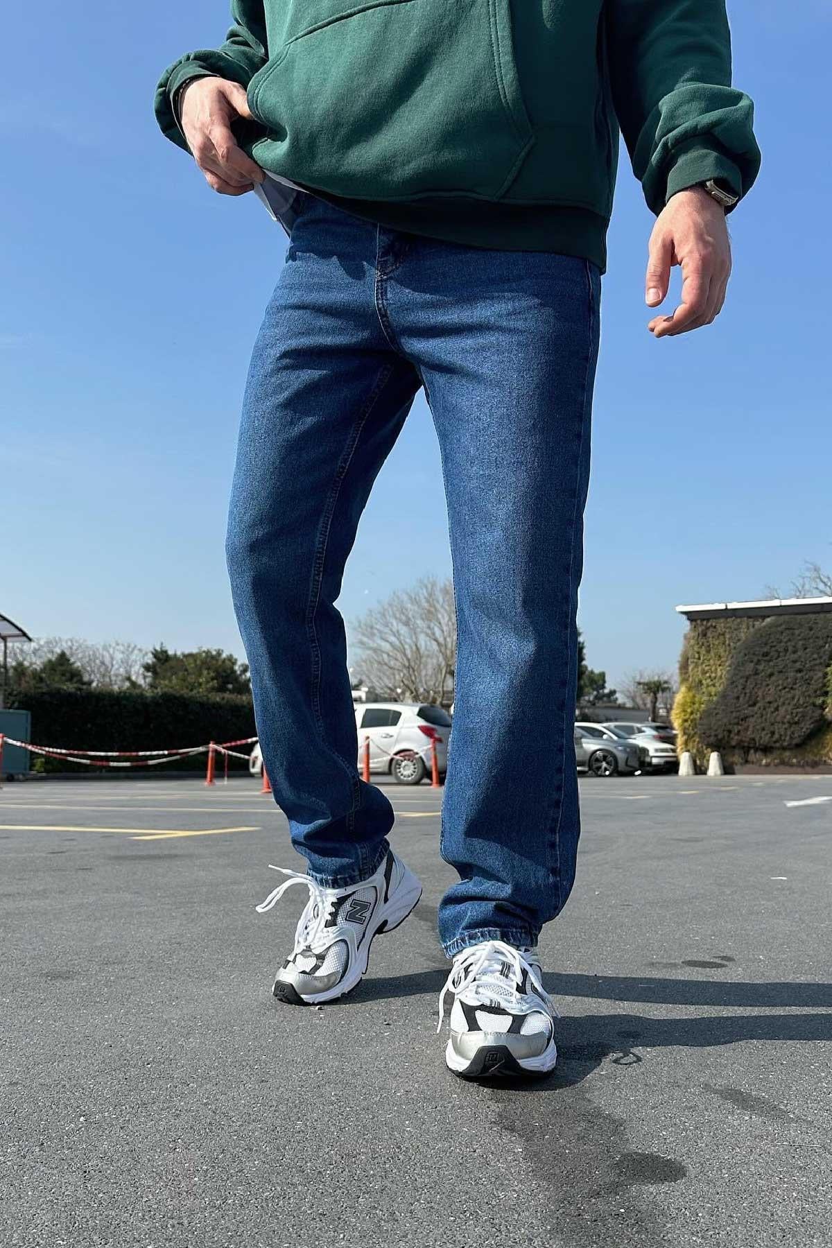 Koyu Mavi Baggy Jean 