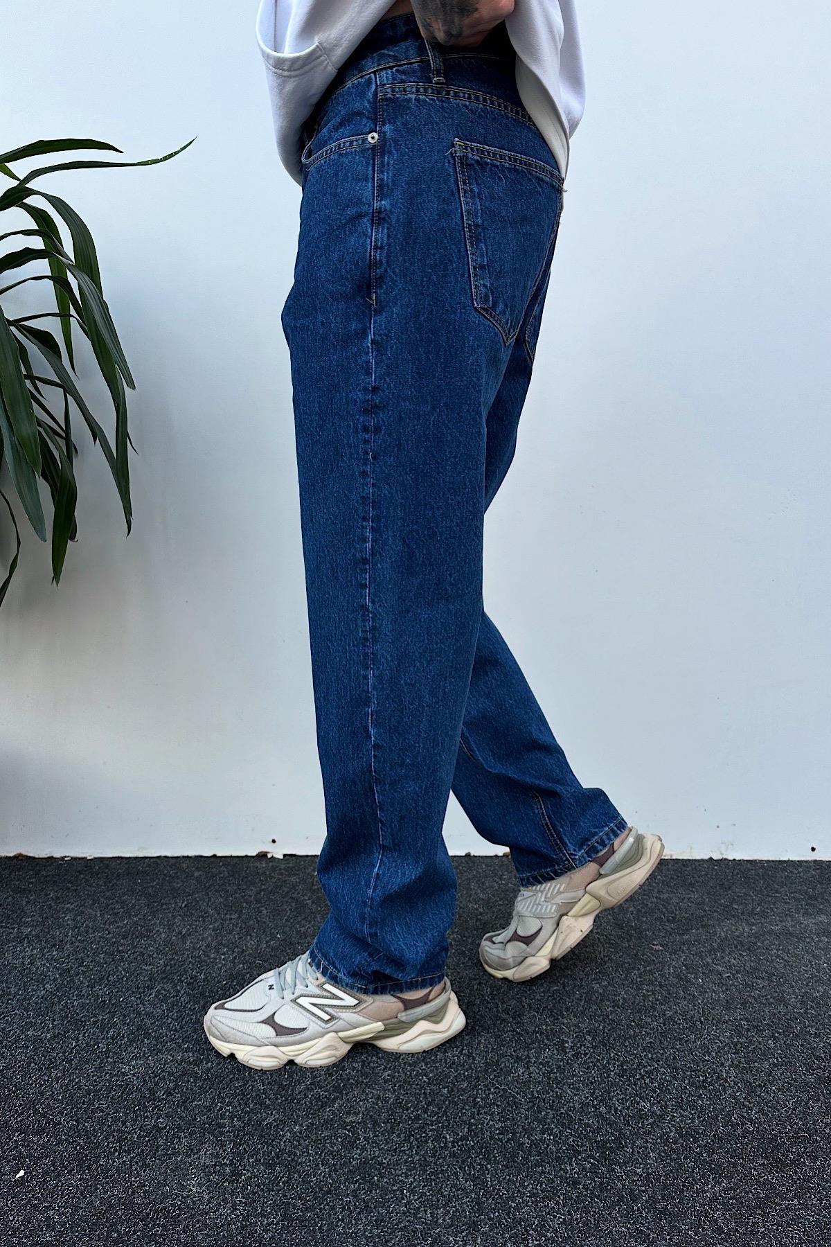 Koyu Mavi Baggy Jean 
