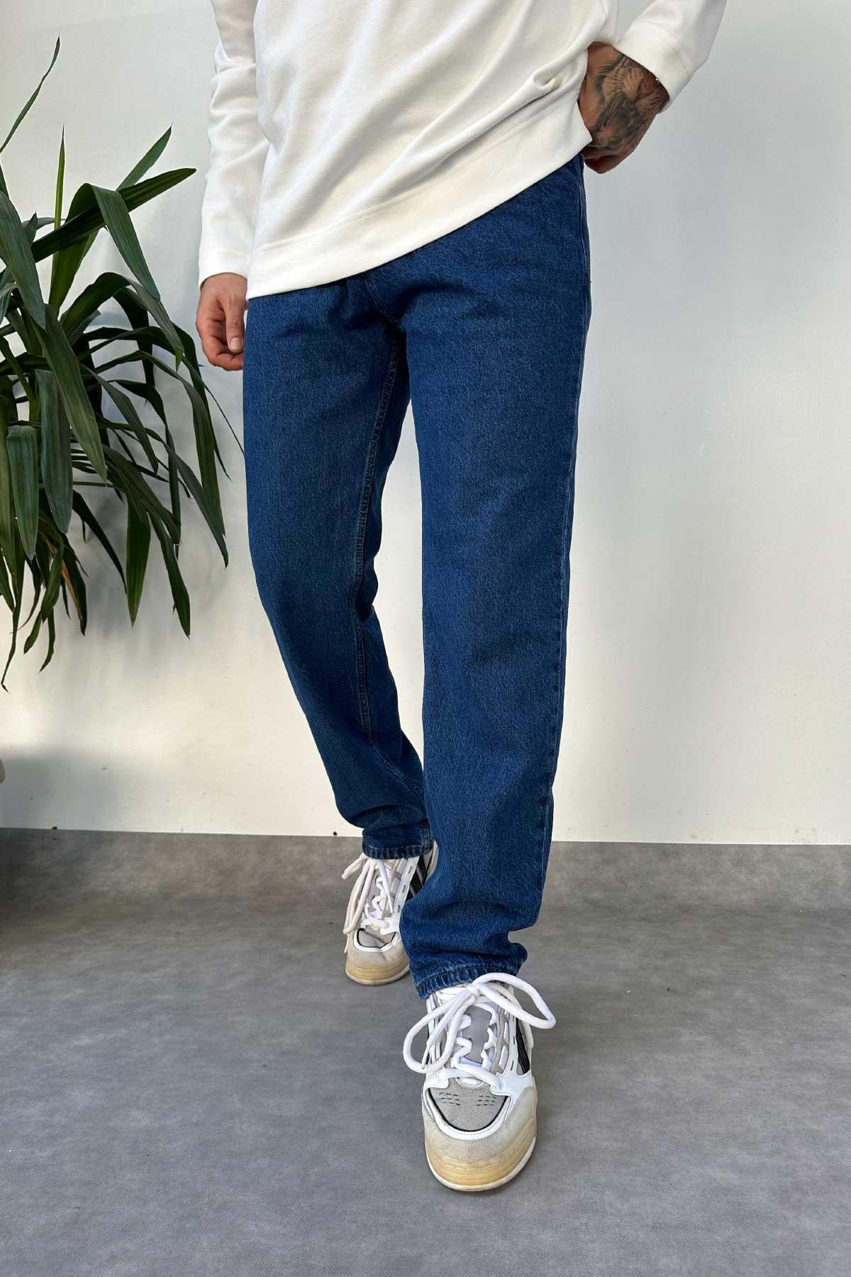 Koyu Mavi Baggy Jean