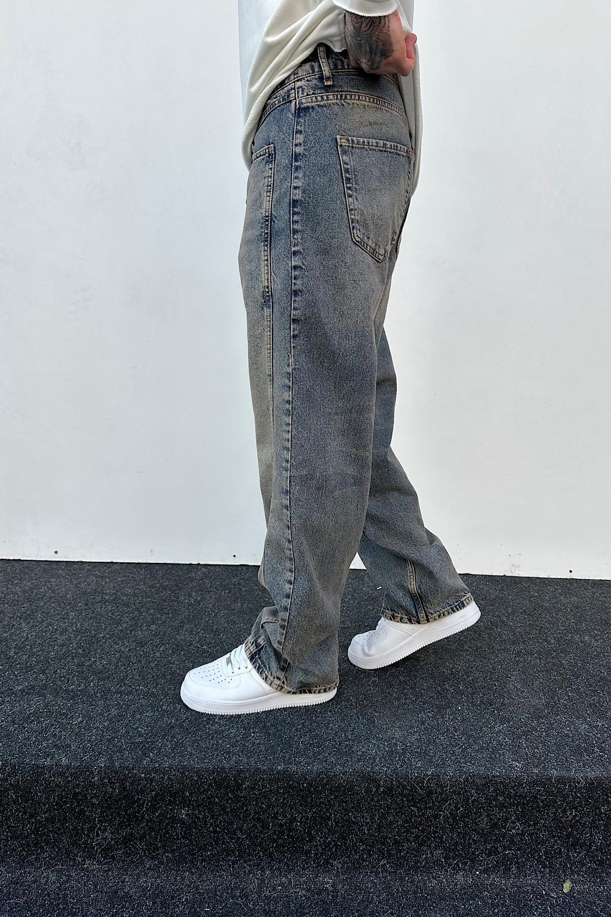 Koyu Yıkamalı Relax Baggy Jean