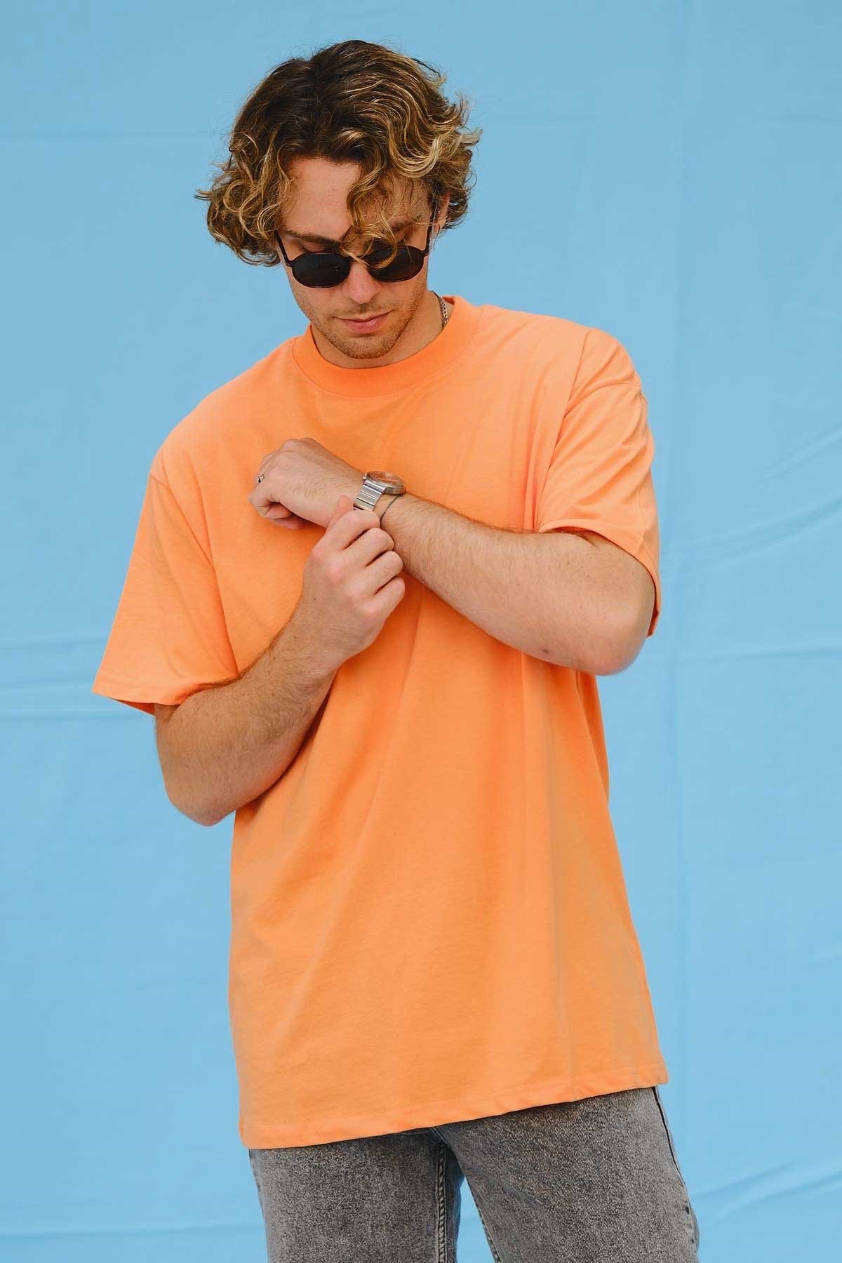 Oversize Basic Turuncu T-Shirt