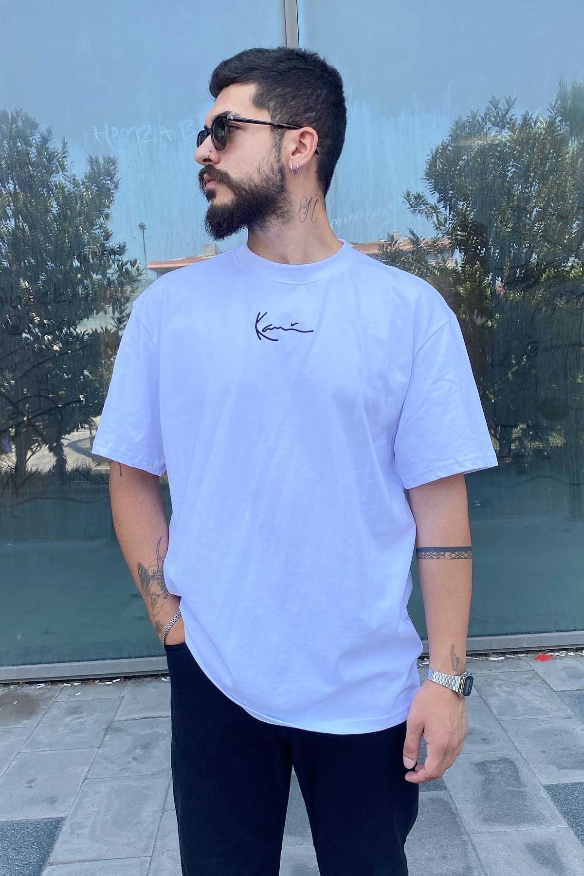 Oversize Beyaz Kani T-Shirt
