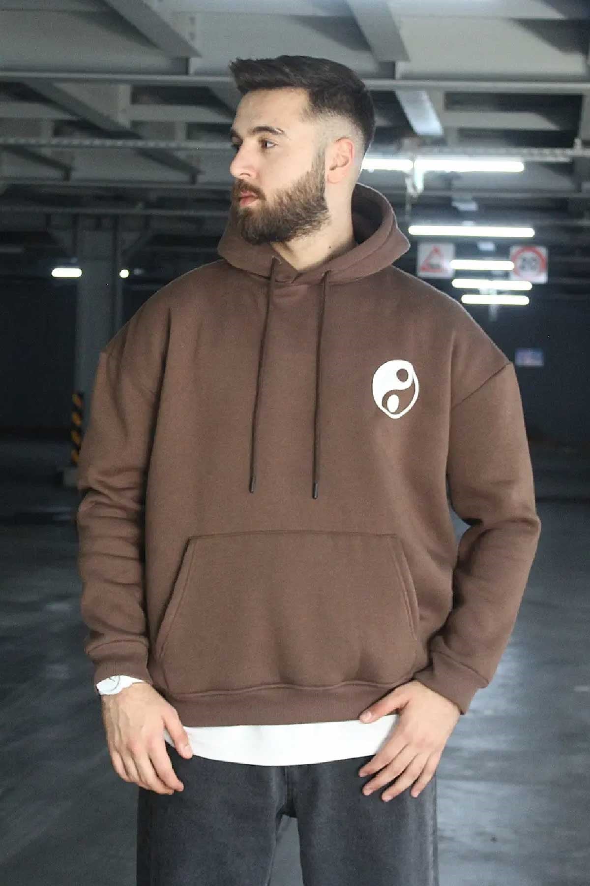 Oversize Koyu kahverengi Sweatshirt