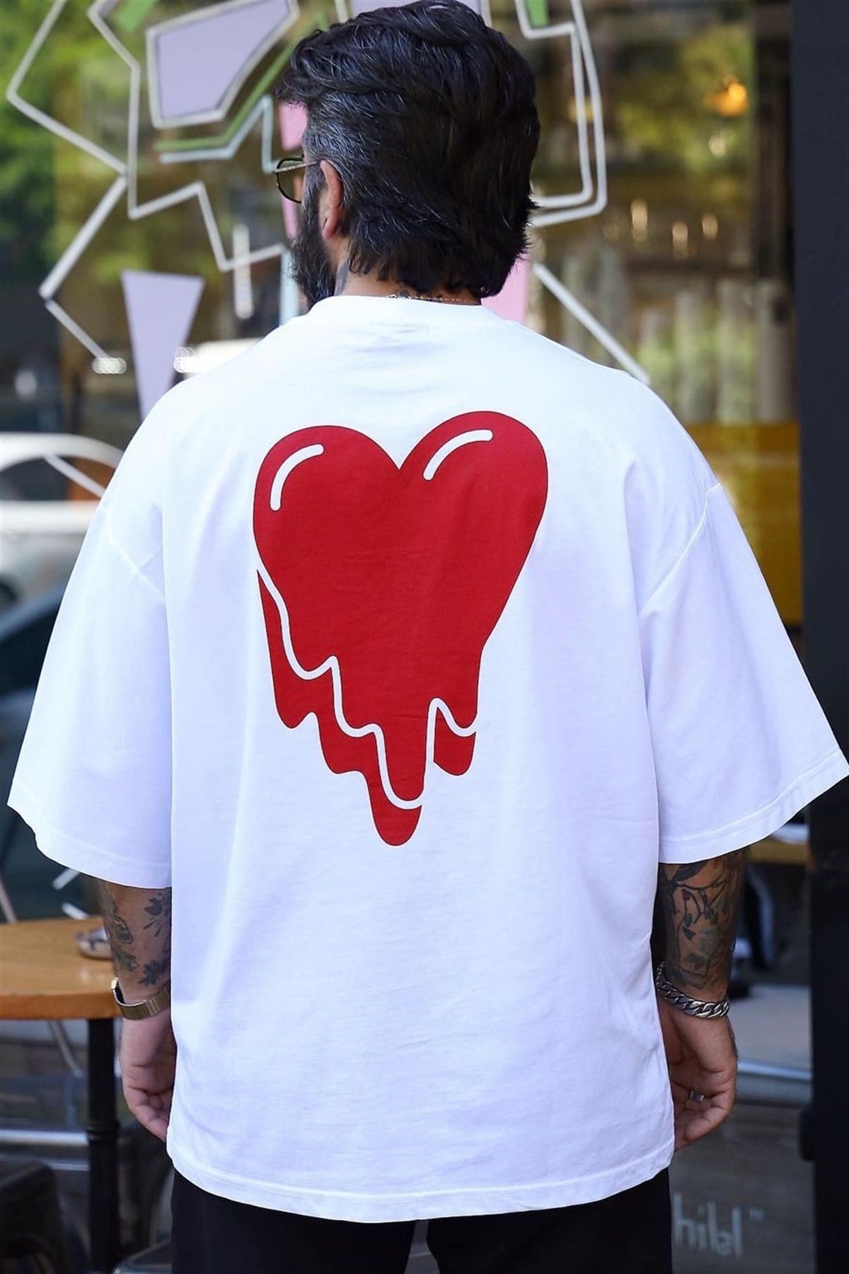 Oversize Love T-Shirt Beyaz