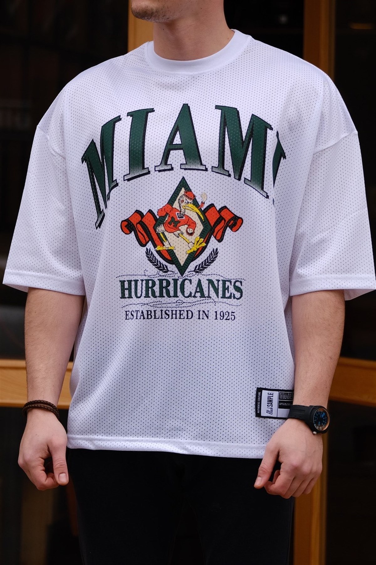 Oversize Miami T-Shirt Beyaz