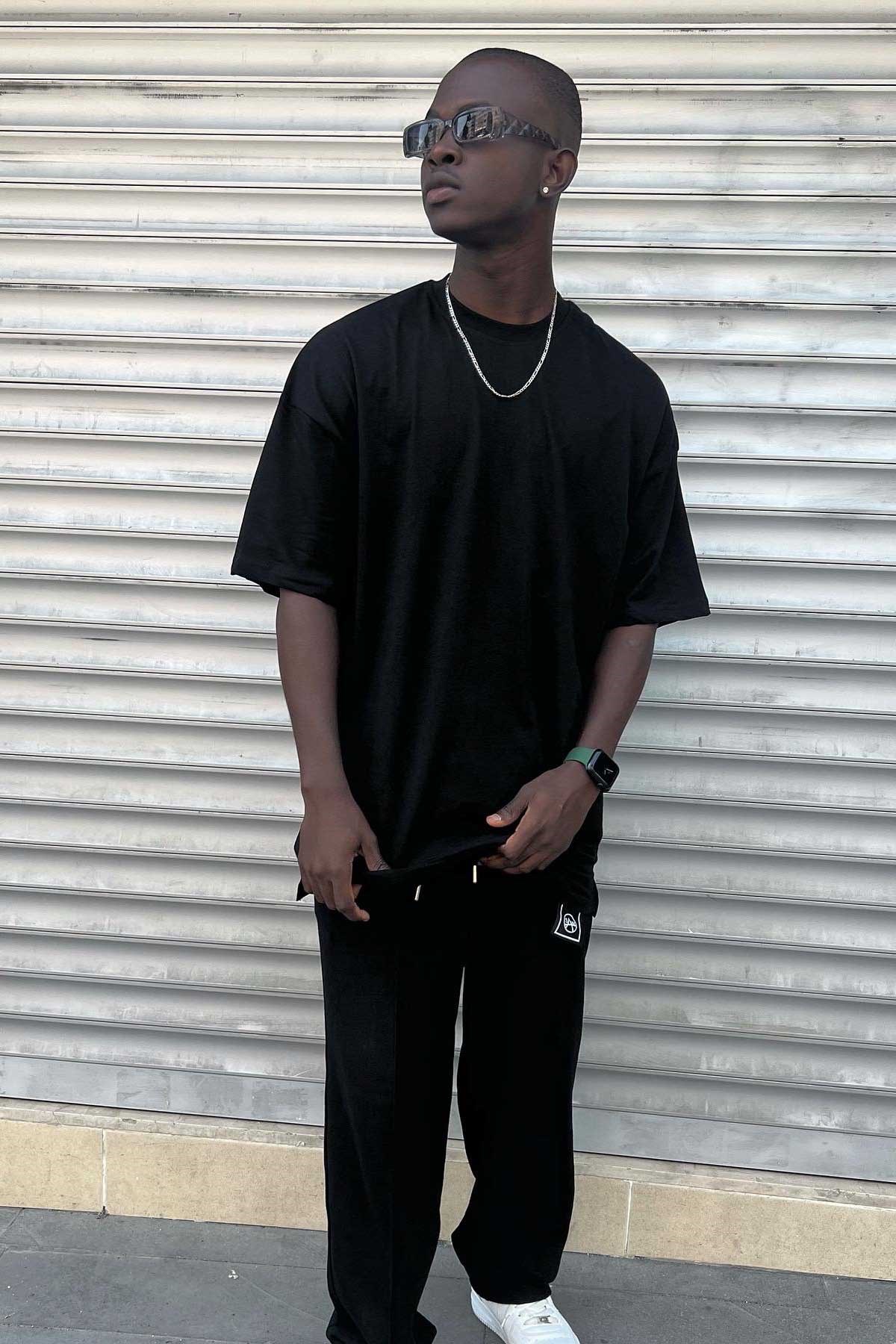 Oversize Siyah Basic T-Shirt