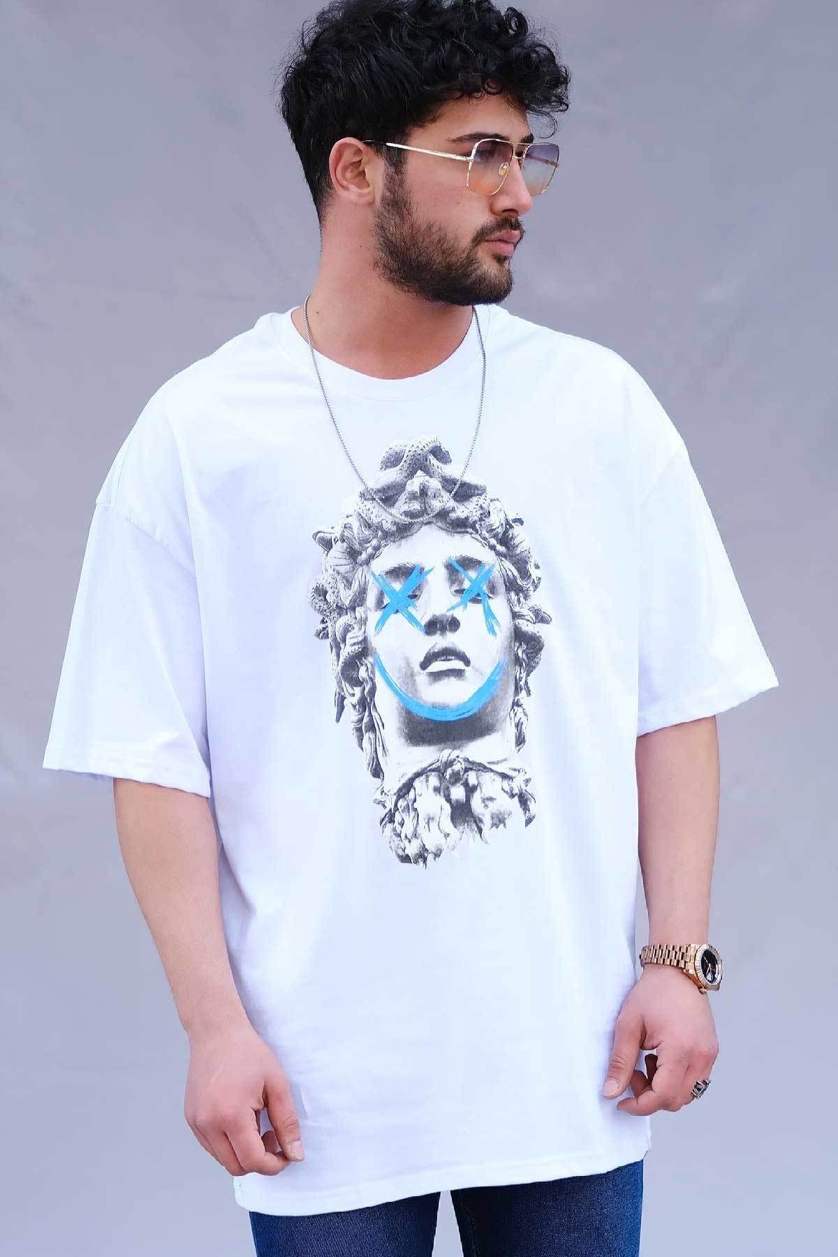 Oversize T-Shirt Beyaz Heykel