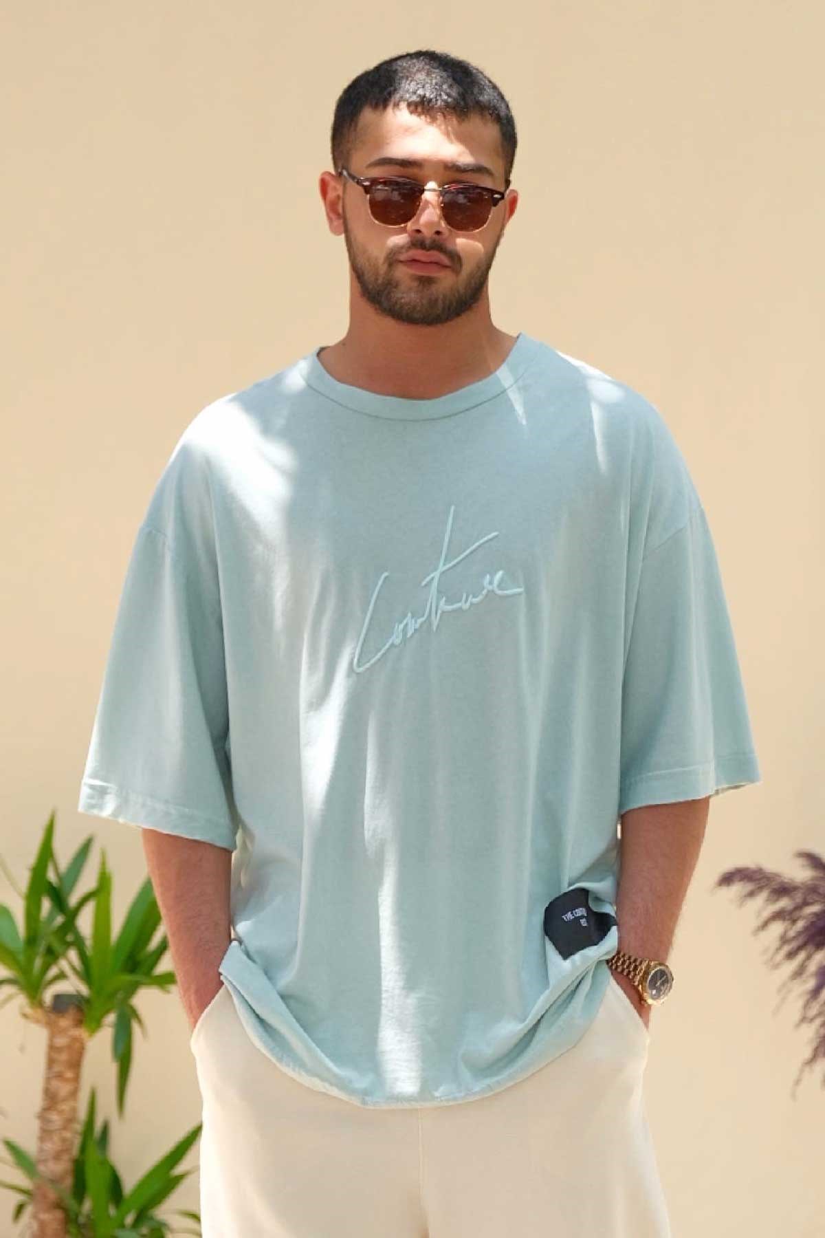 Oversize Turkuaz T-Shirt