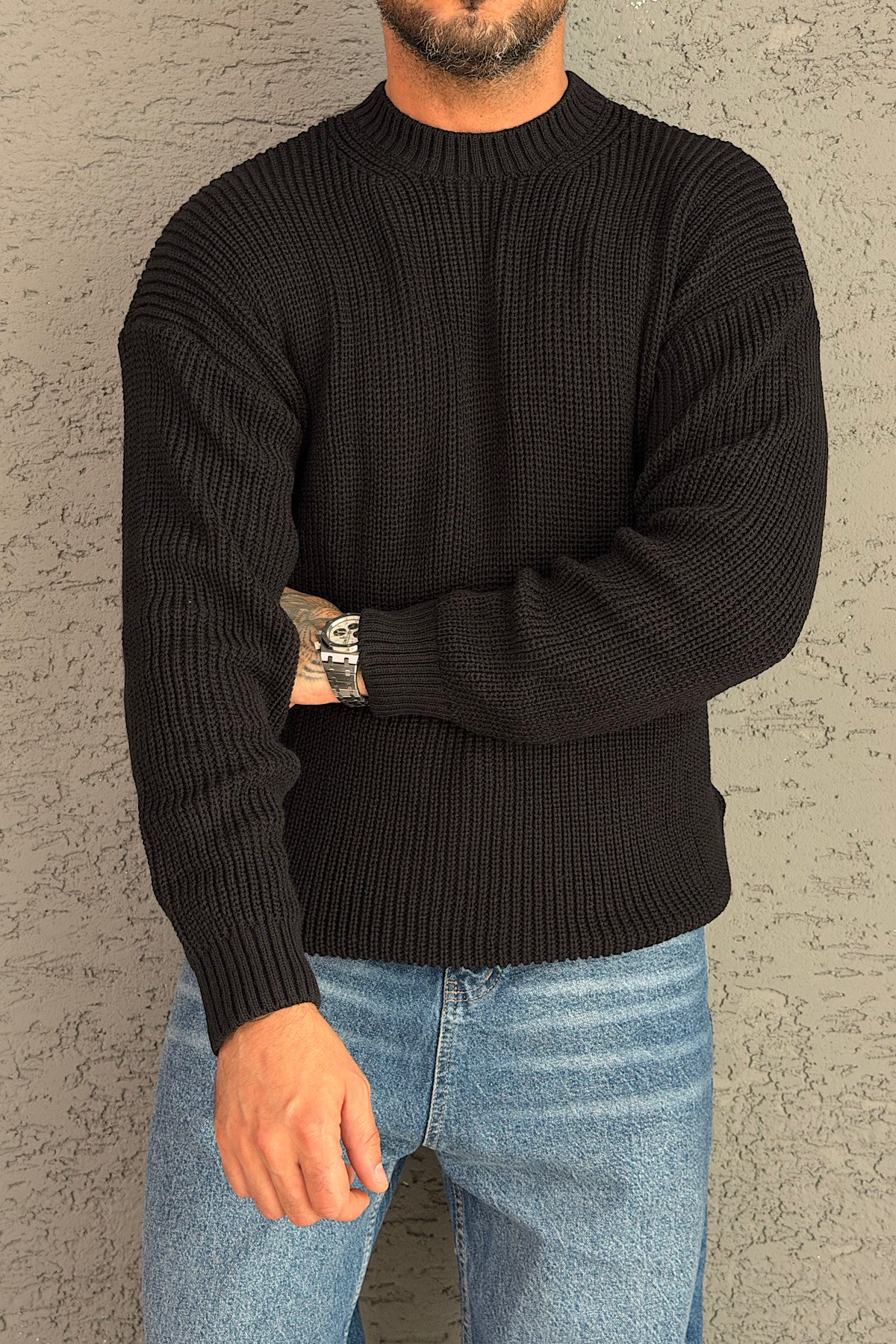 Siyah Basic Triko Kazak