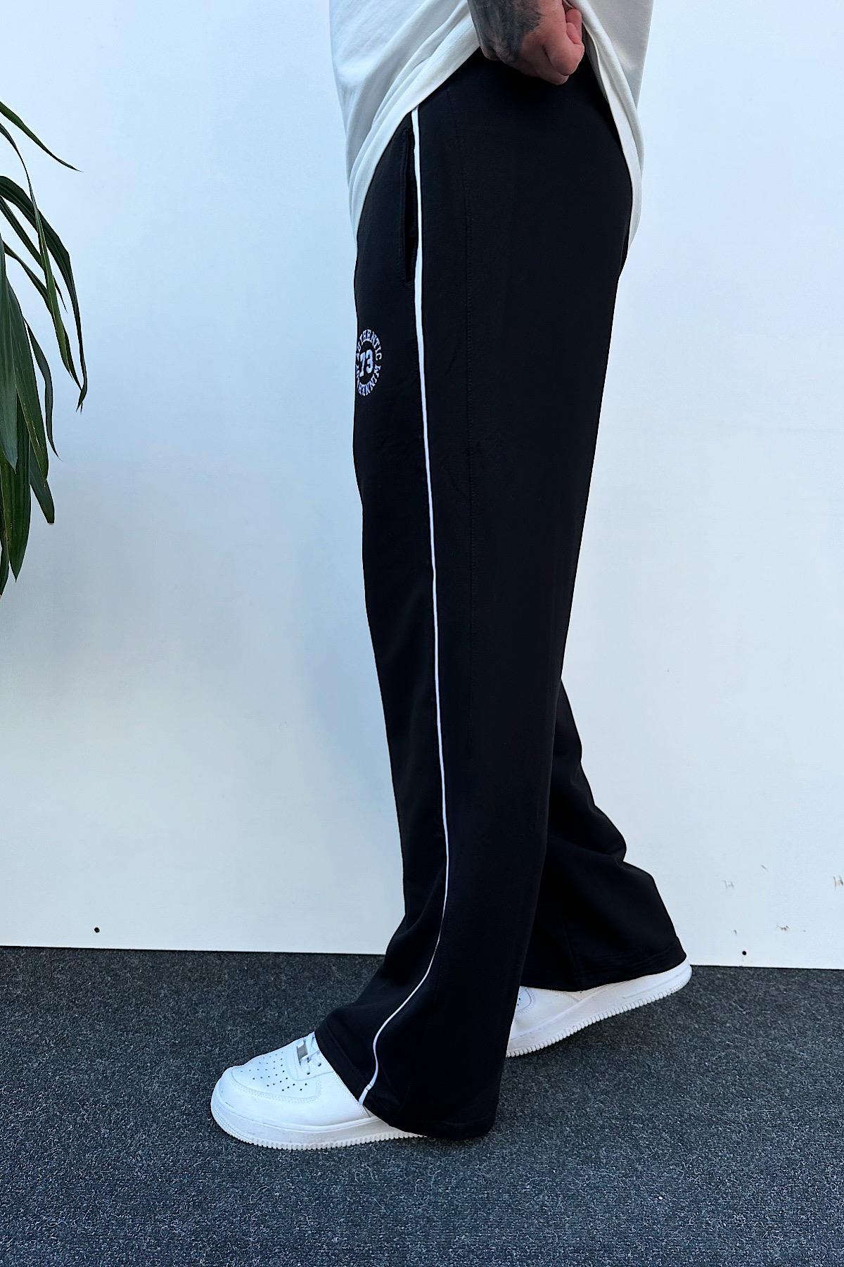 Siyah Baskılı Baggy Eşofman