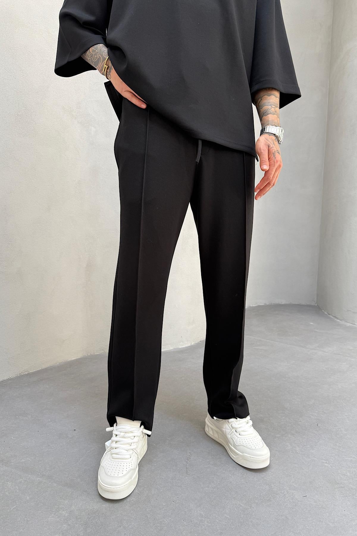 Siyah Modal Kumaş Eşofman