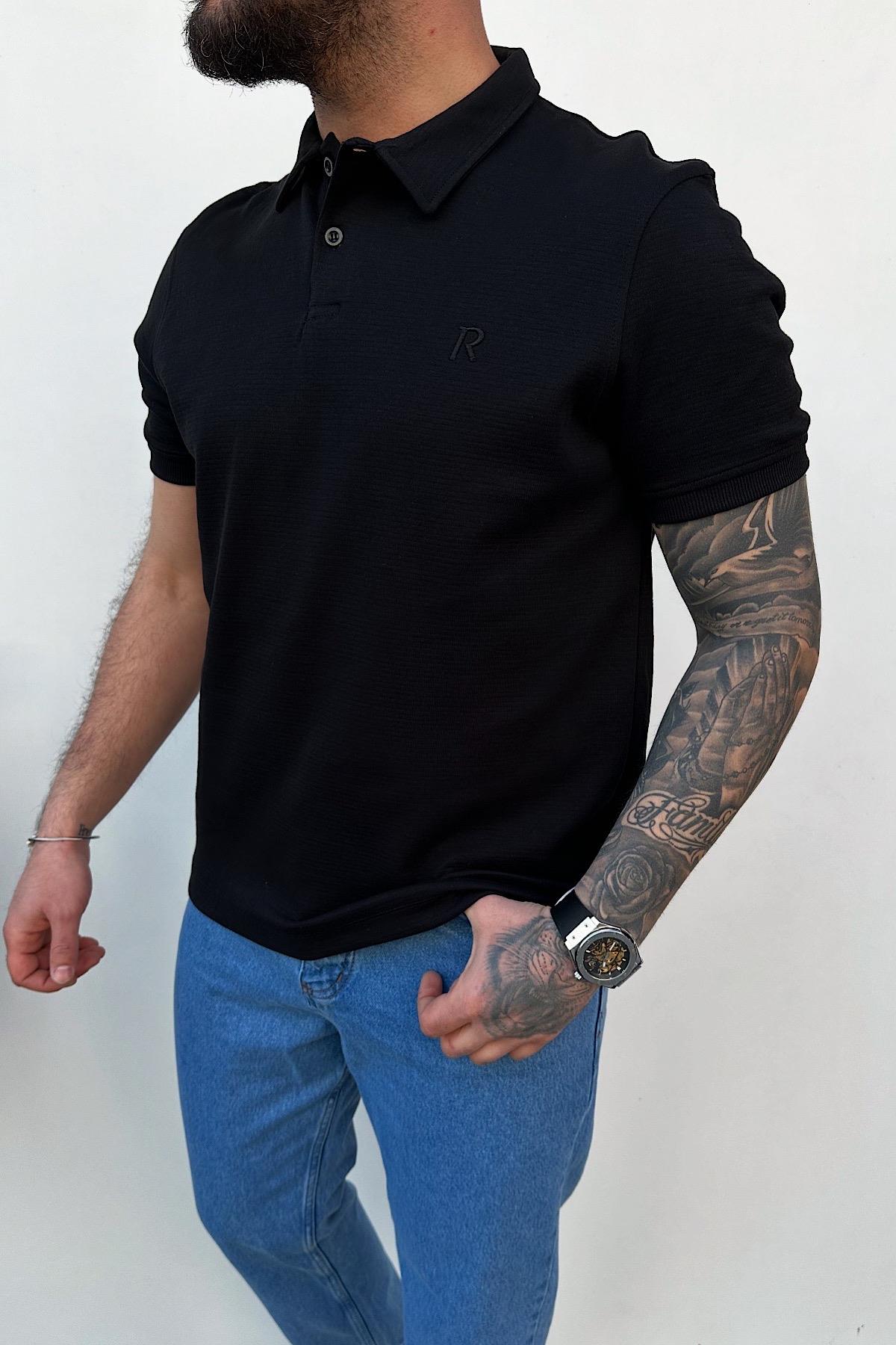 Siyah Polo Yaka T-Shirt