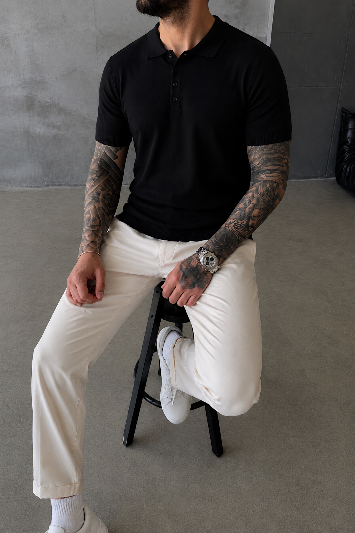 Siyah Polo Yaka T-Shirt