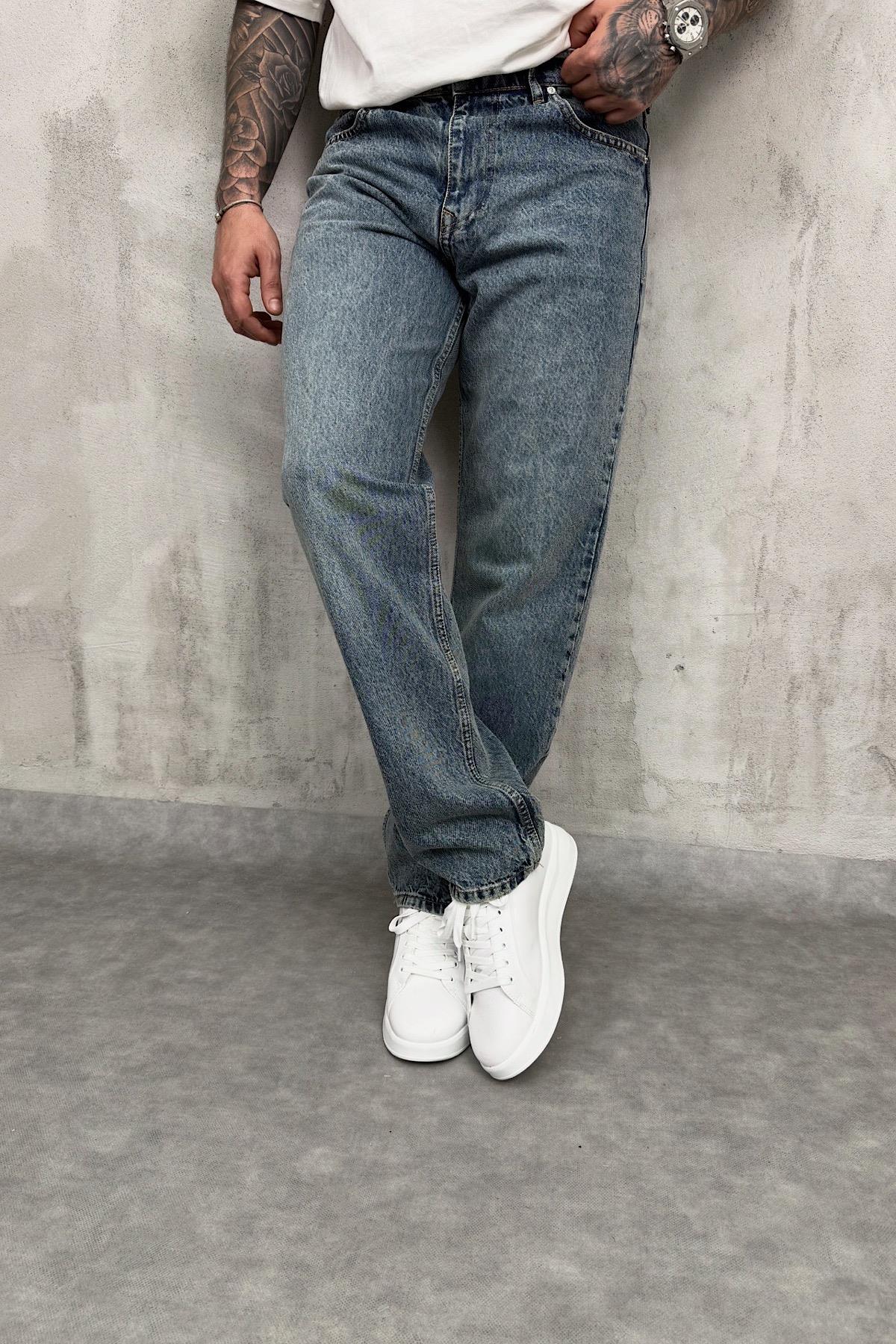 Taşlama Baggy Kalıp Basic Jean