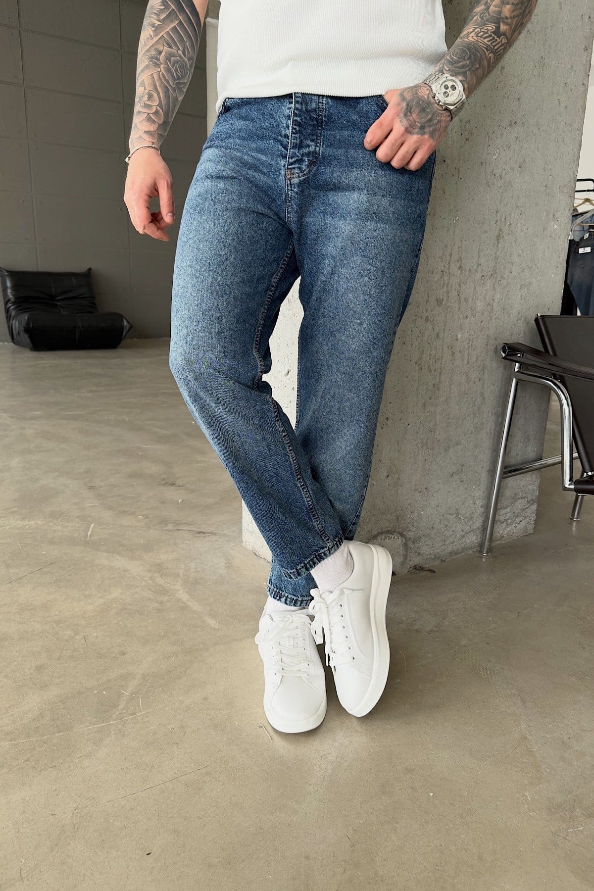 Taşlamalı Boyfriend Jean
