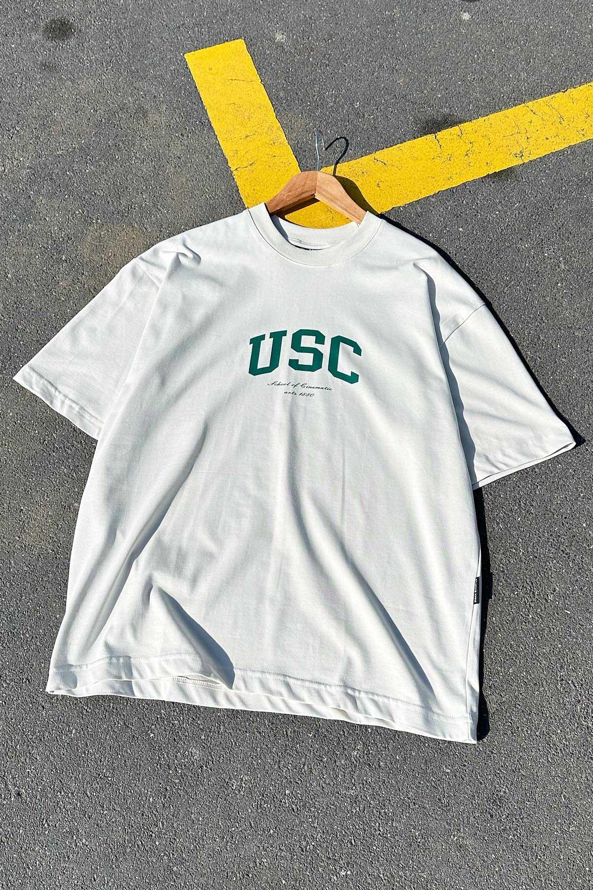 USC Bol Kalıp Kırık Beyaz T-Shirt