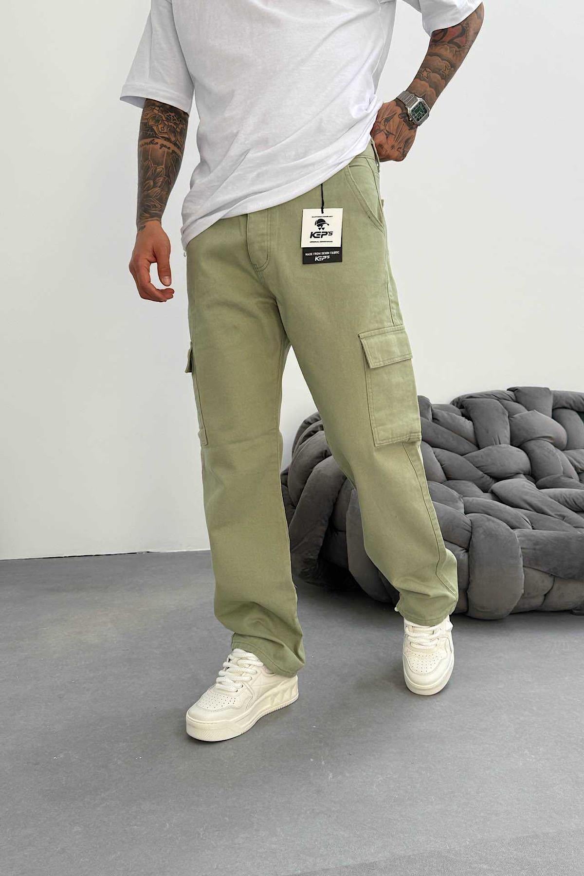 Yeşil Kargo Cep Baggy Pantolon 