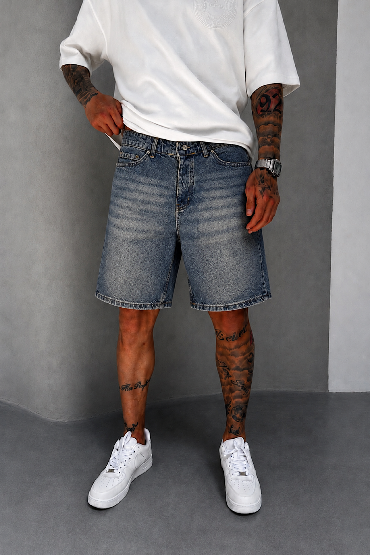 Yıkamalı Denim Şort