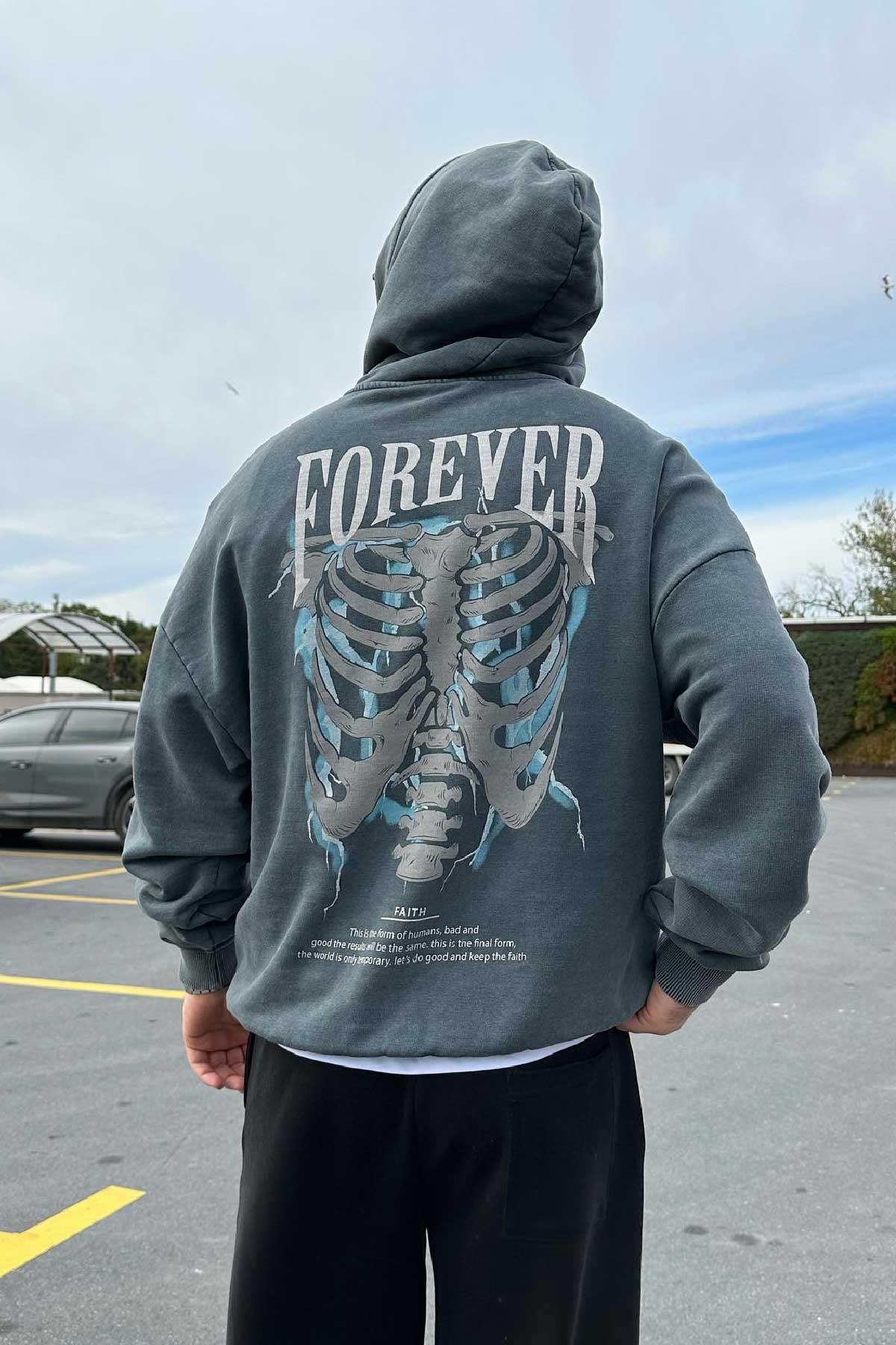 Yıkamalı Forever Kapşonlu Sweat