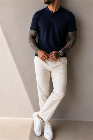 Lacivert Polo Yaka T-Shirt