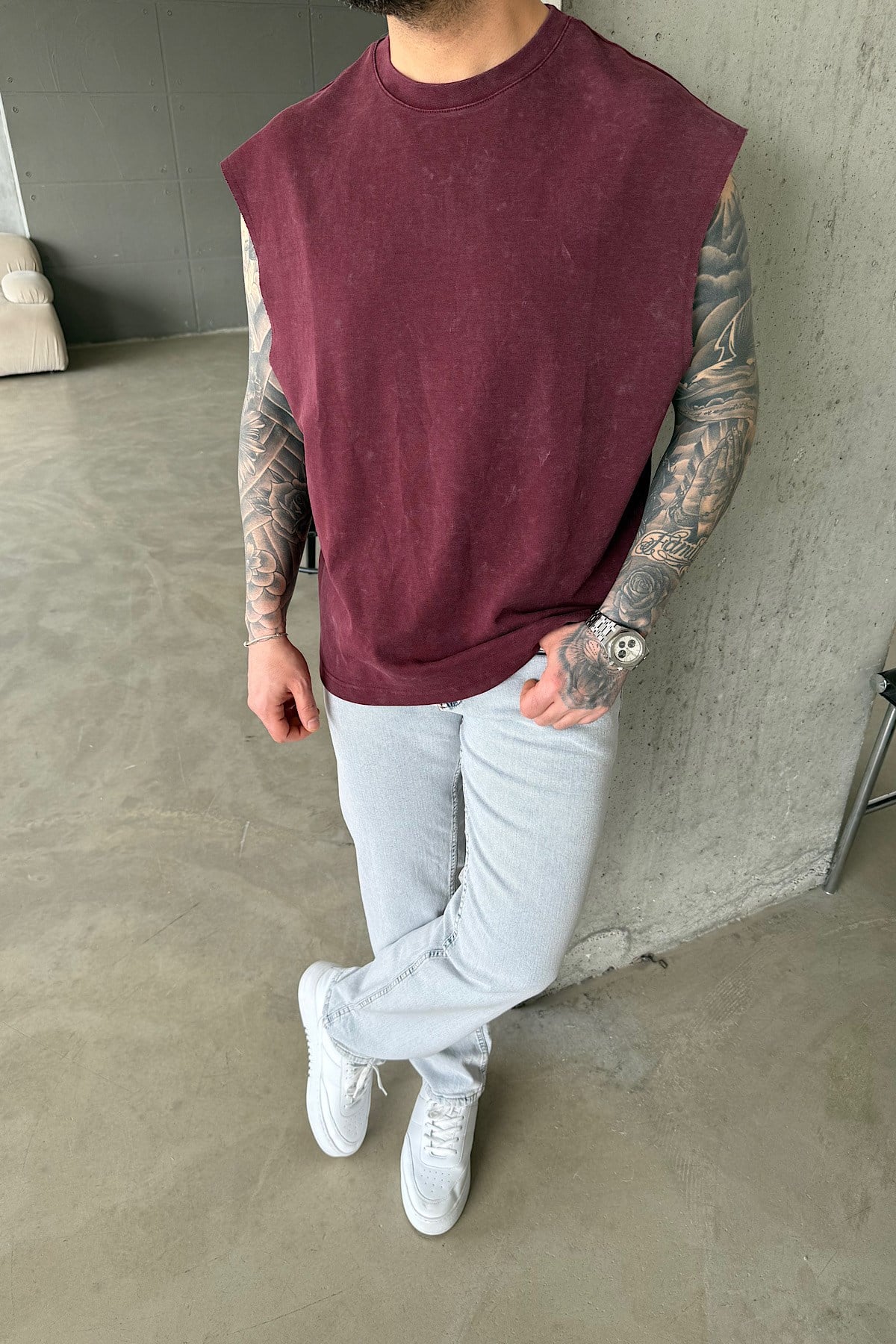 Acid Yıkama Oversize Atlet 
