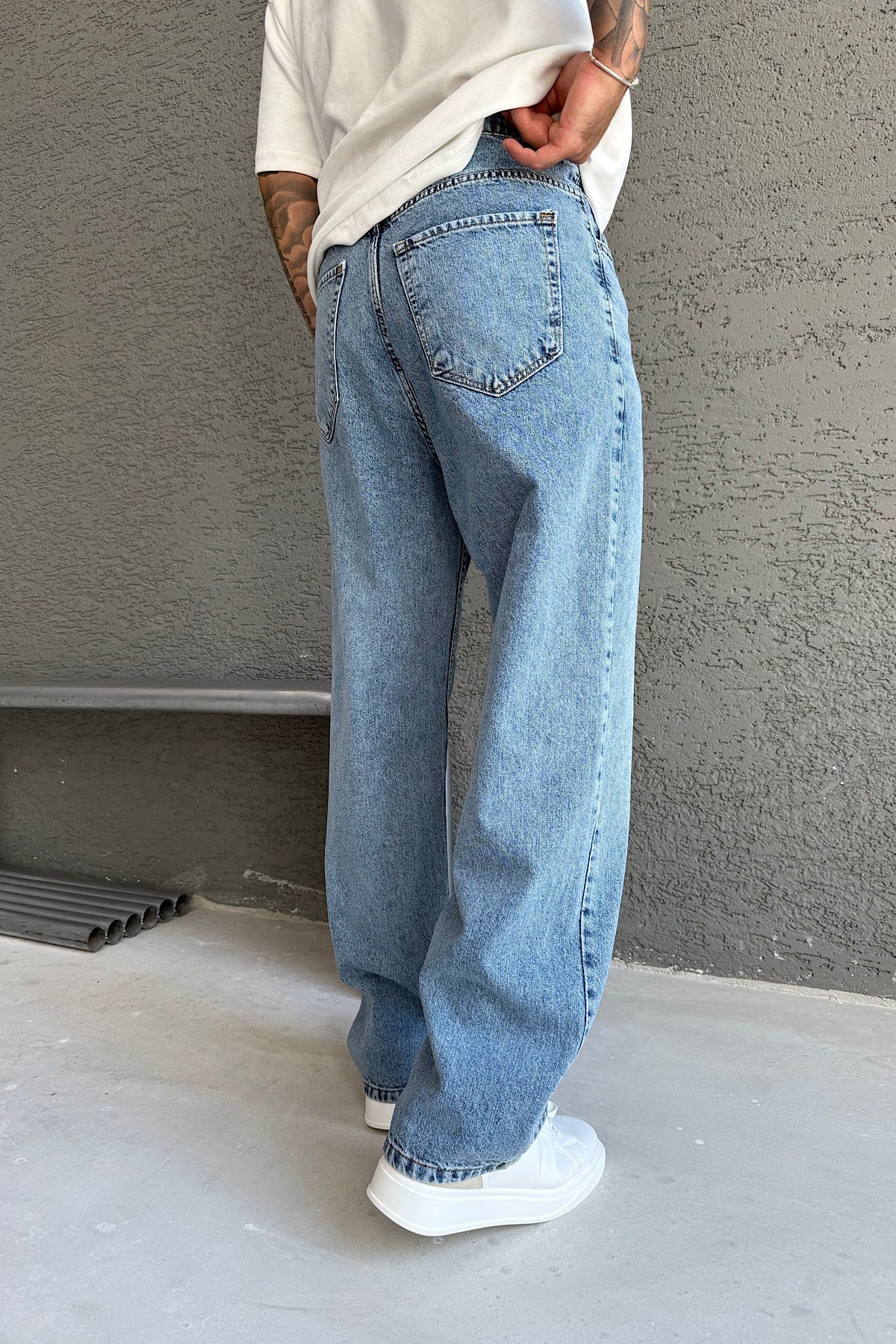Açık Mavi Relax Baggy Pantlon 