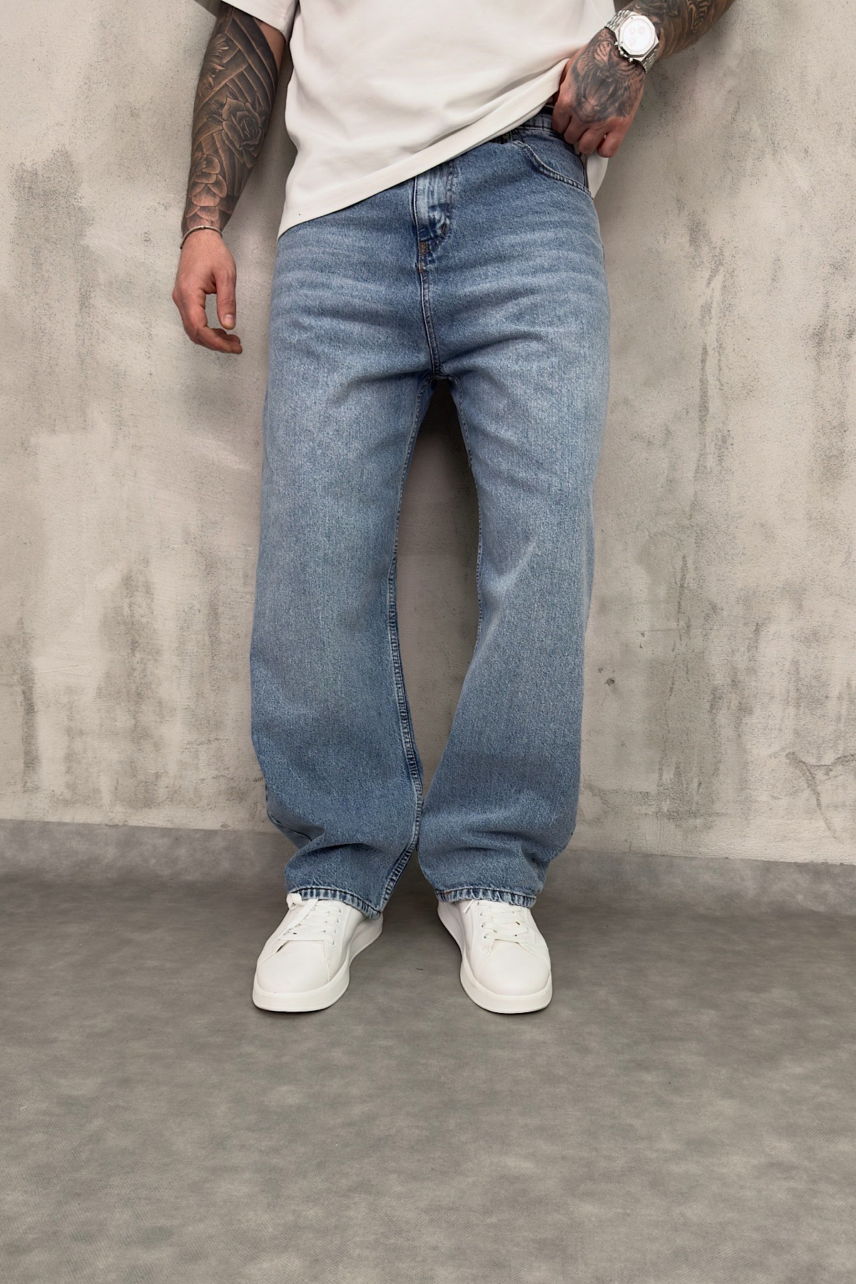 Açık Mavi Relax Baggy Pantolon