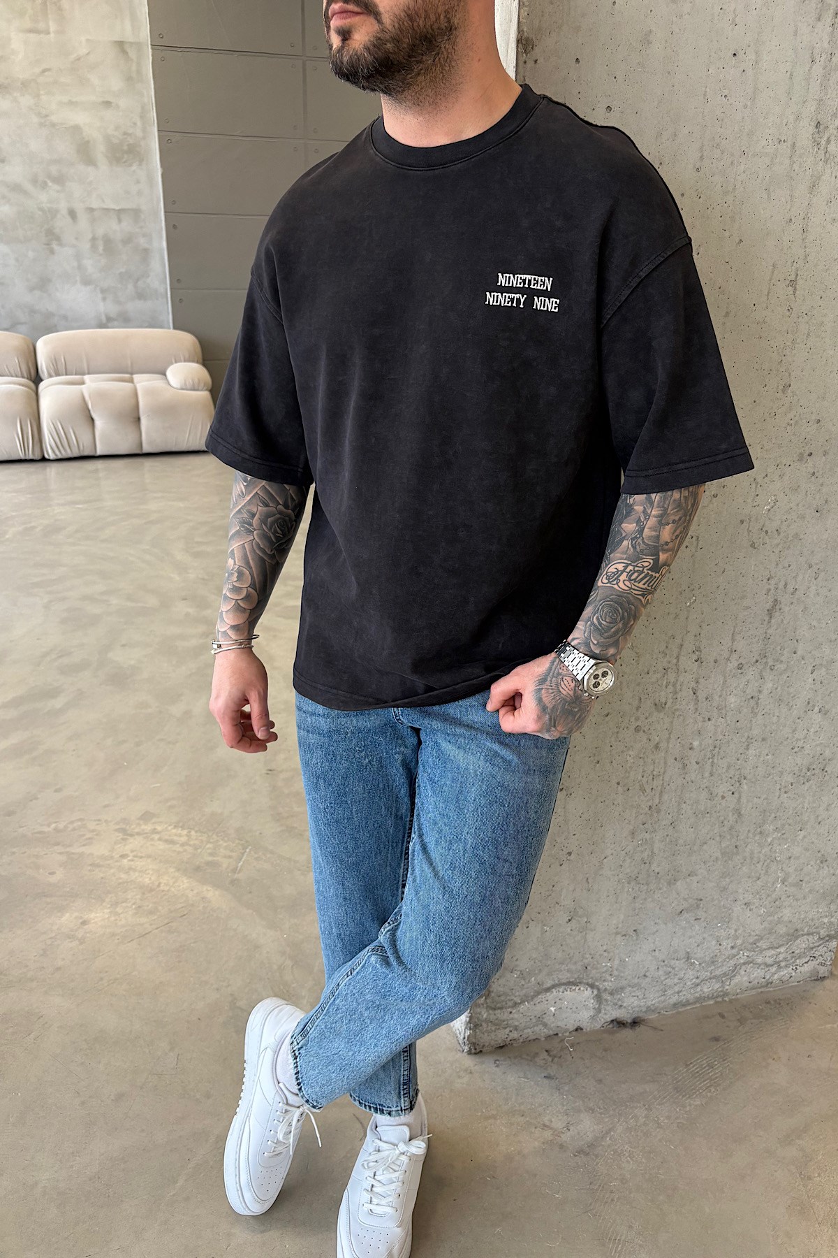 Antrasit Yıkamalı 1999 T-shirt