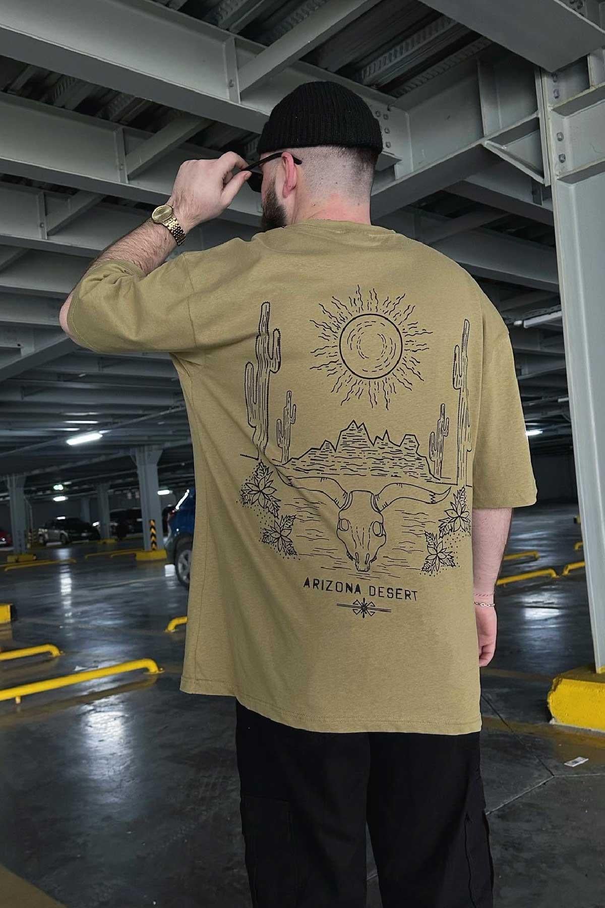 Arizona Desert Yeşil Baskılı T-Shirt