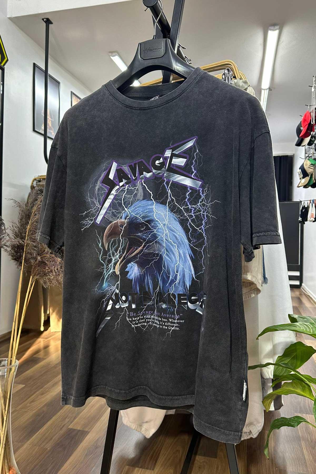 Arkası Düz Antrasit T-Shirt