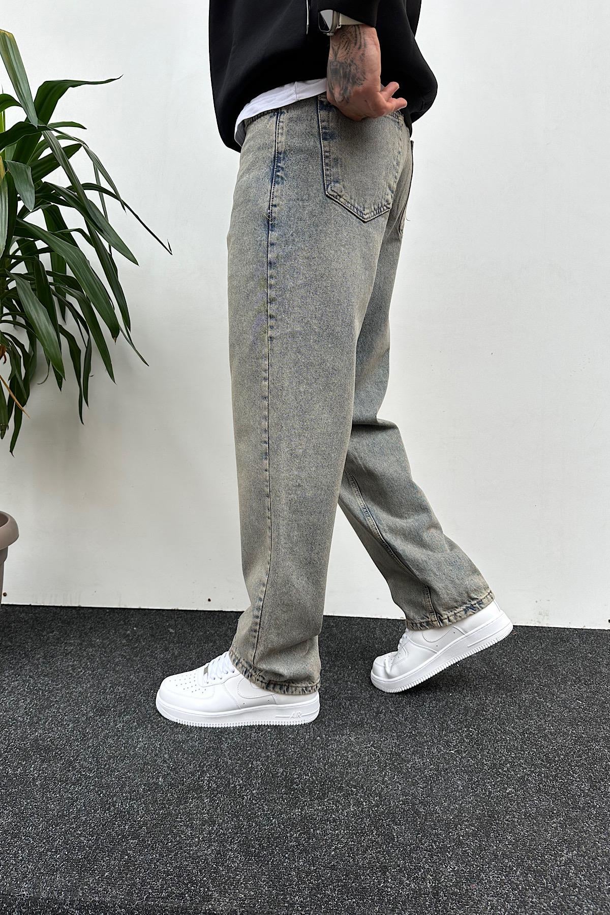 Baggy Kalıp Eskitme Pantolon