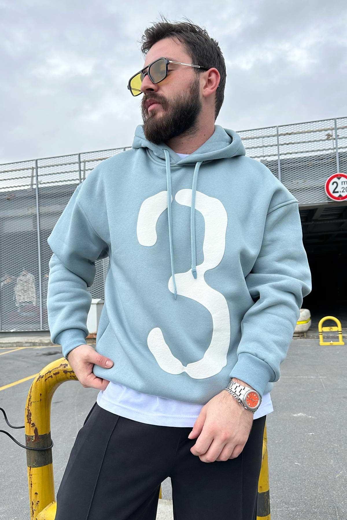 Bebe Mavisi Kapşonlu Sweatshirt