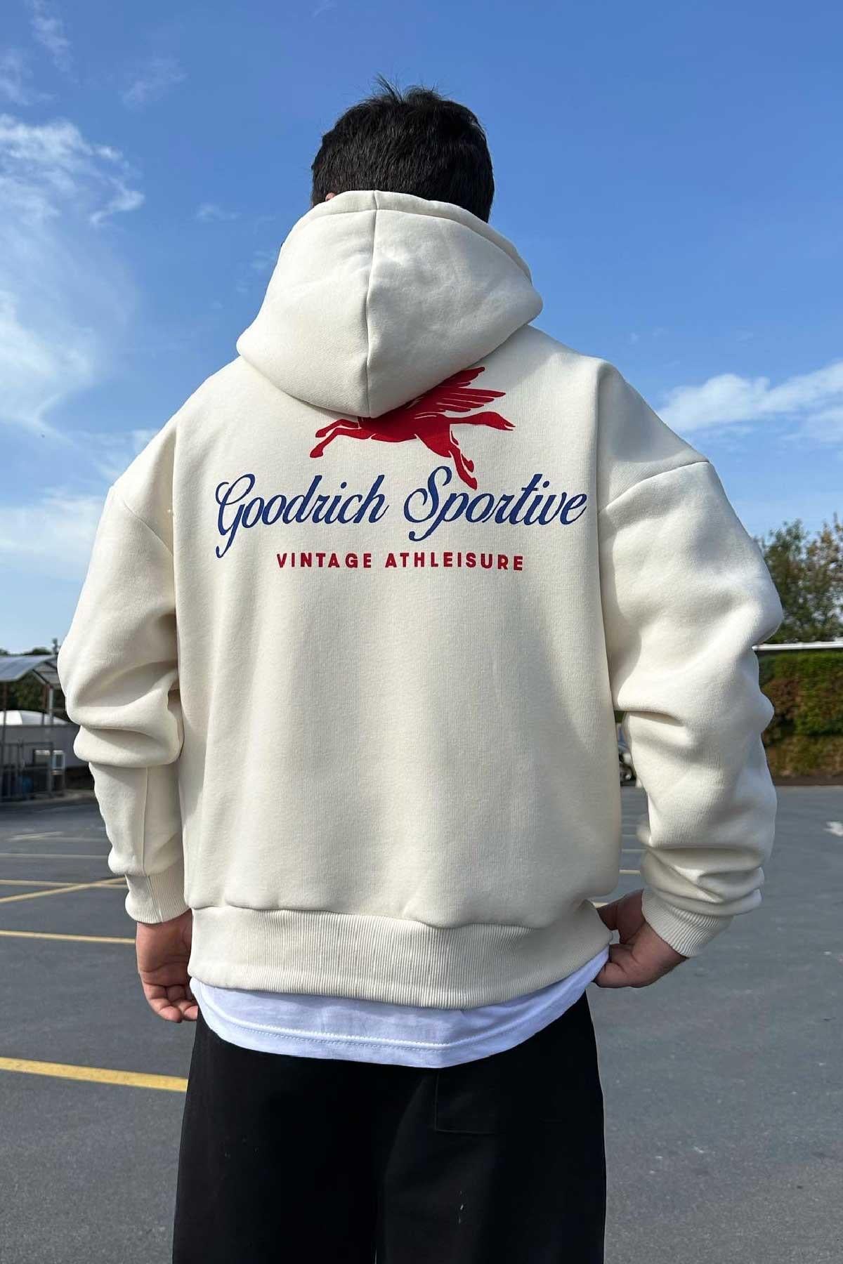 Bej Arkası Baskılı Sweatshirt
