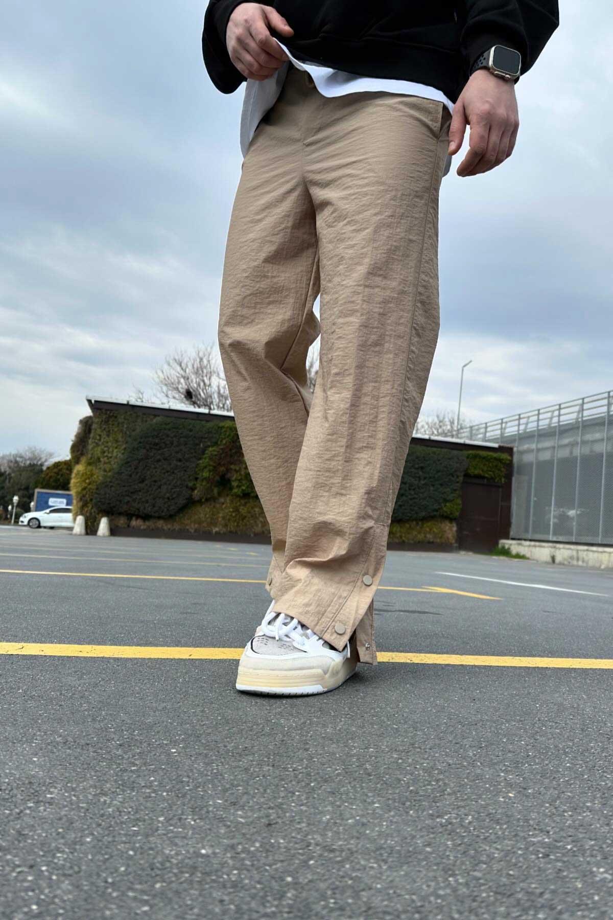 Bej Paça Çıt Çıt Detaylı Jogger