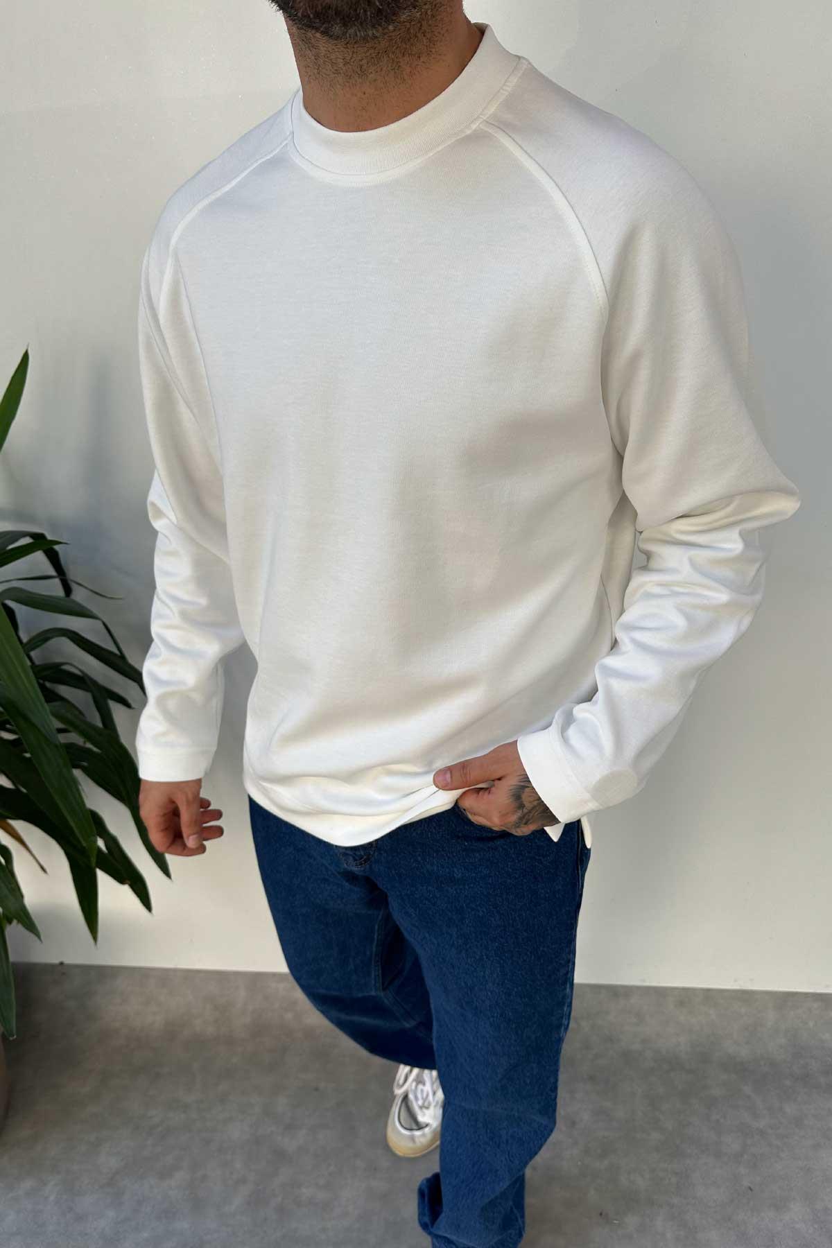 Beyaz Basic İnce Sweat