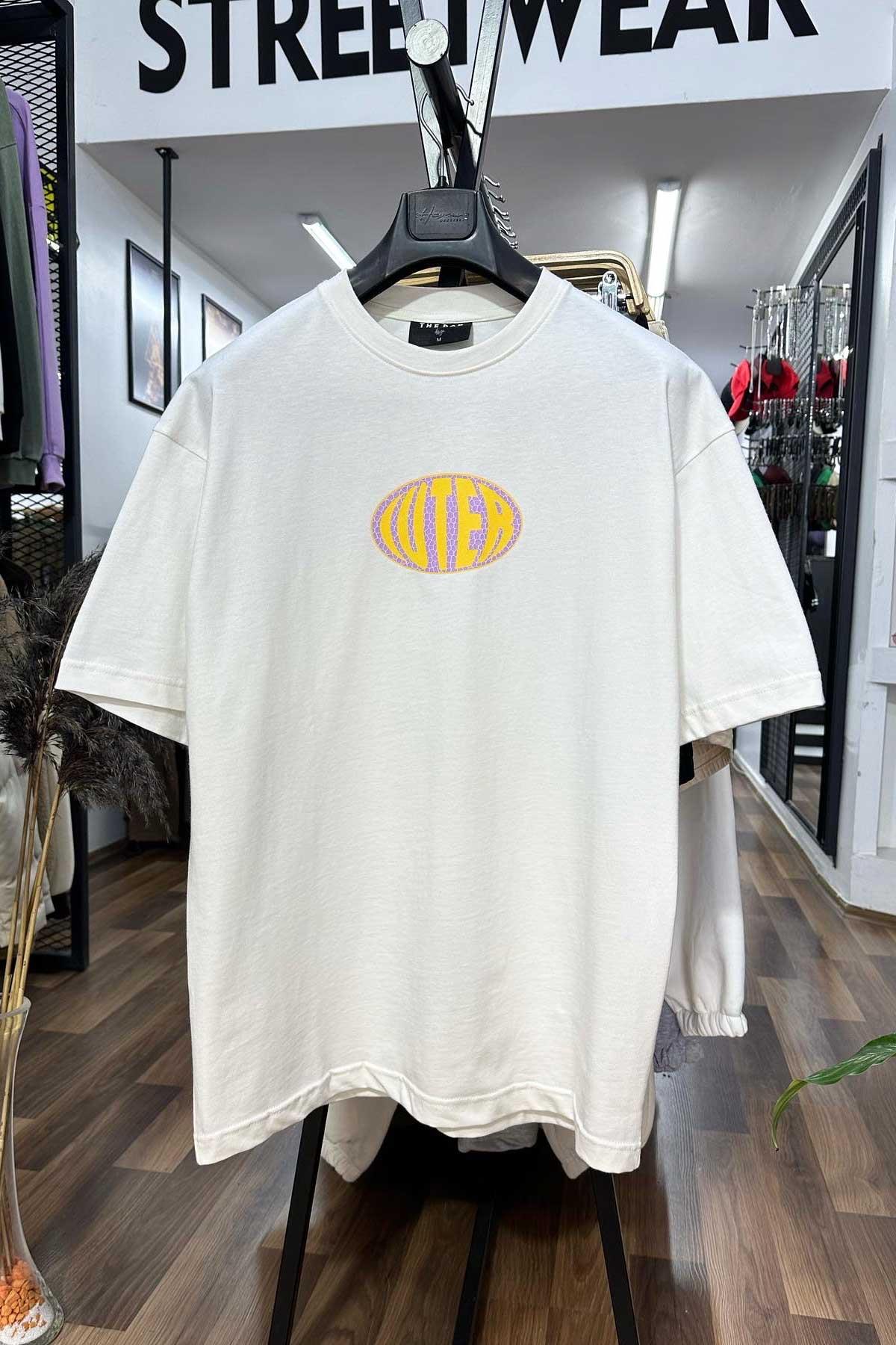 Beyaz Cuter Bol Kalıp T-Shirt
