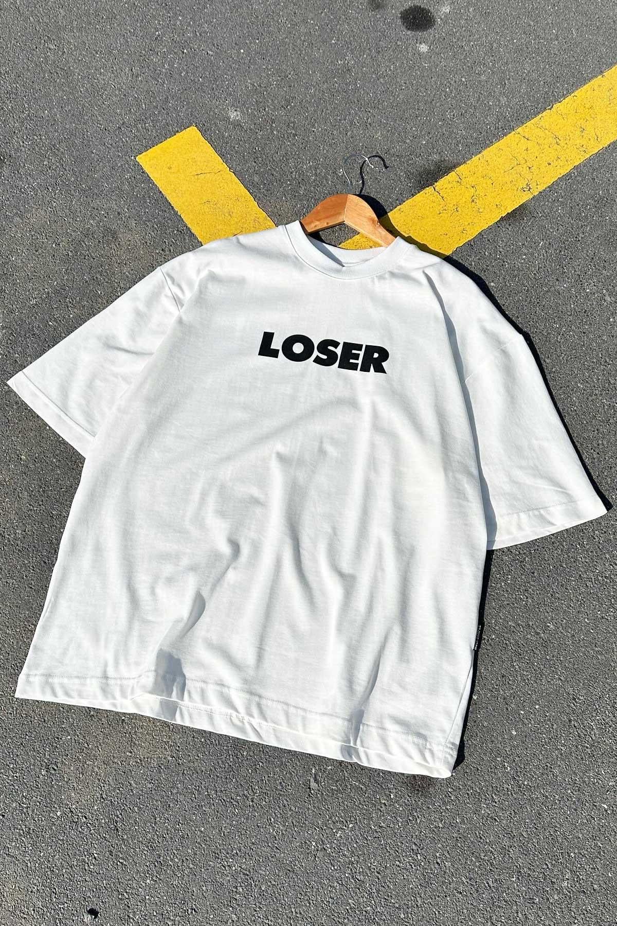 Beyaz Loser Oversize T-shirt
