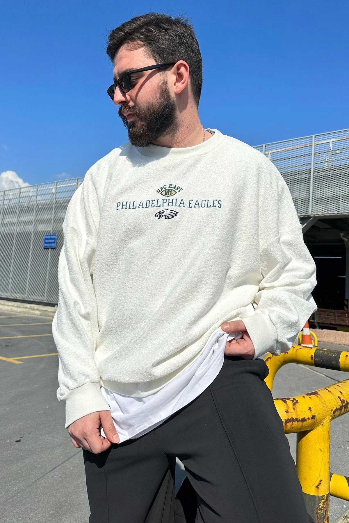 Beyaz Philadelphia Eagles Sweat
