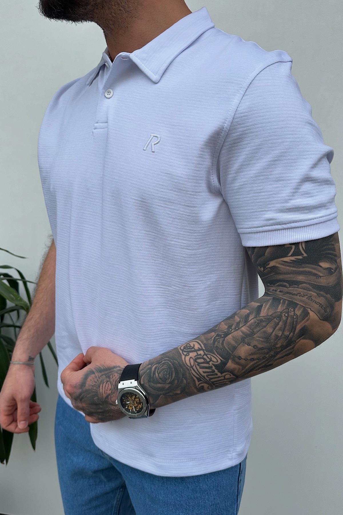 Beyaz Polo Yaka T-Shirt