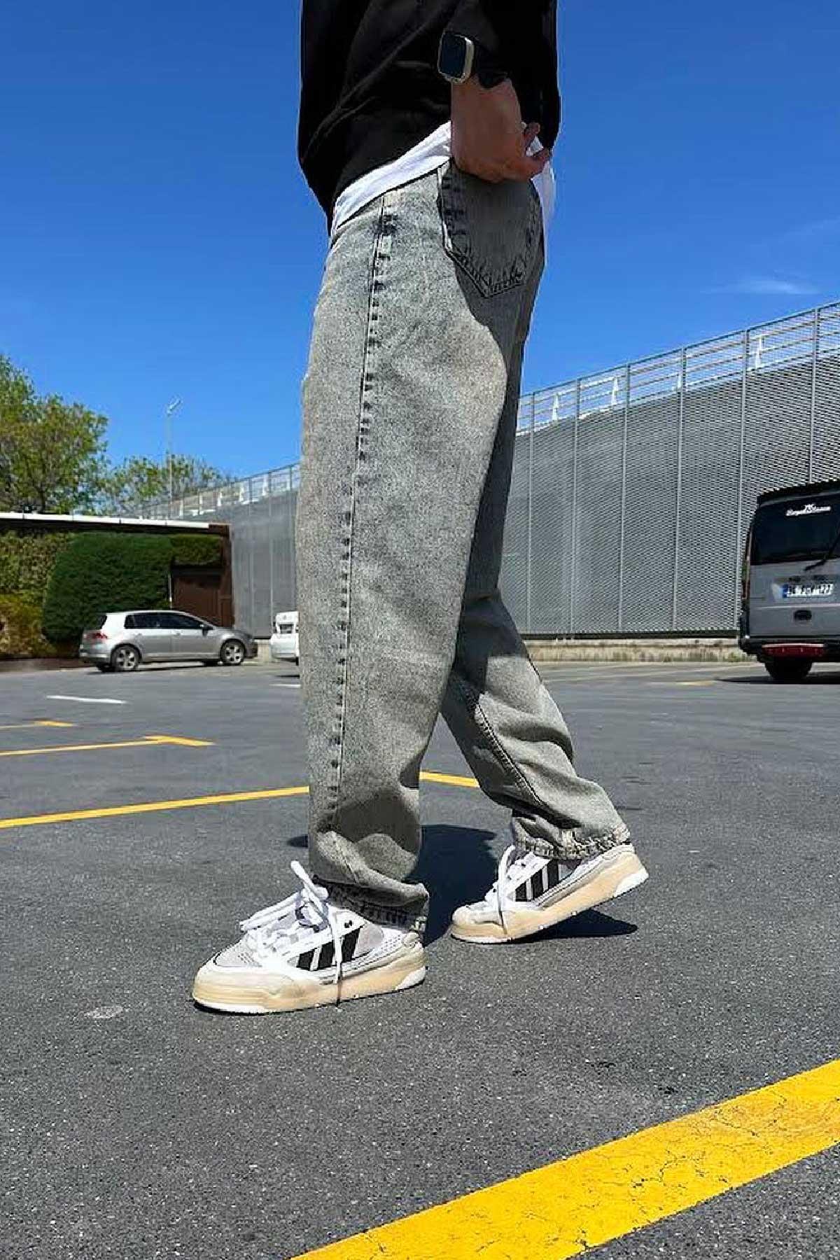 Bol Kalıp Eskitme Jean