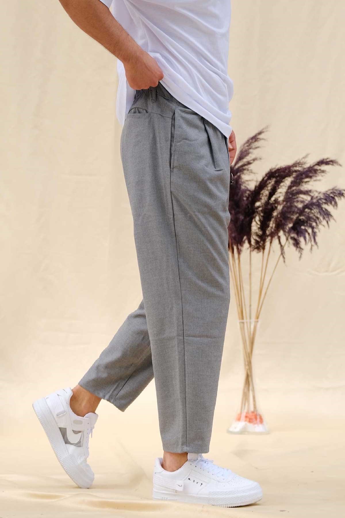 Bol Kalıp Gri Pantolon