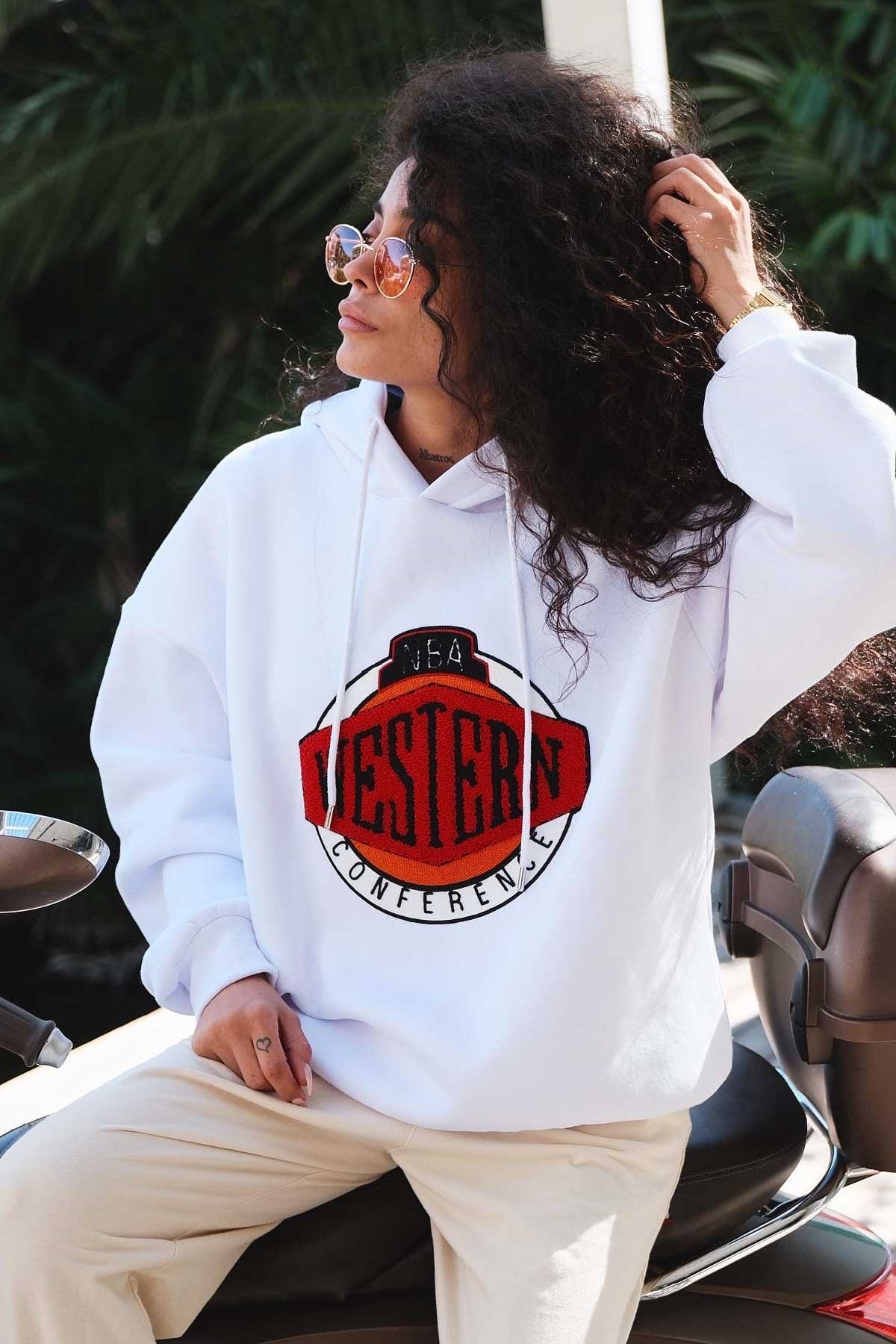 Bol Kalıp Western Sweatshirt